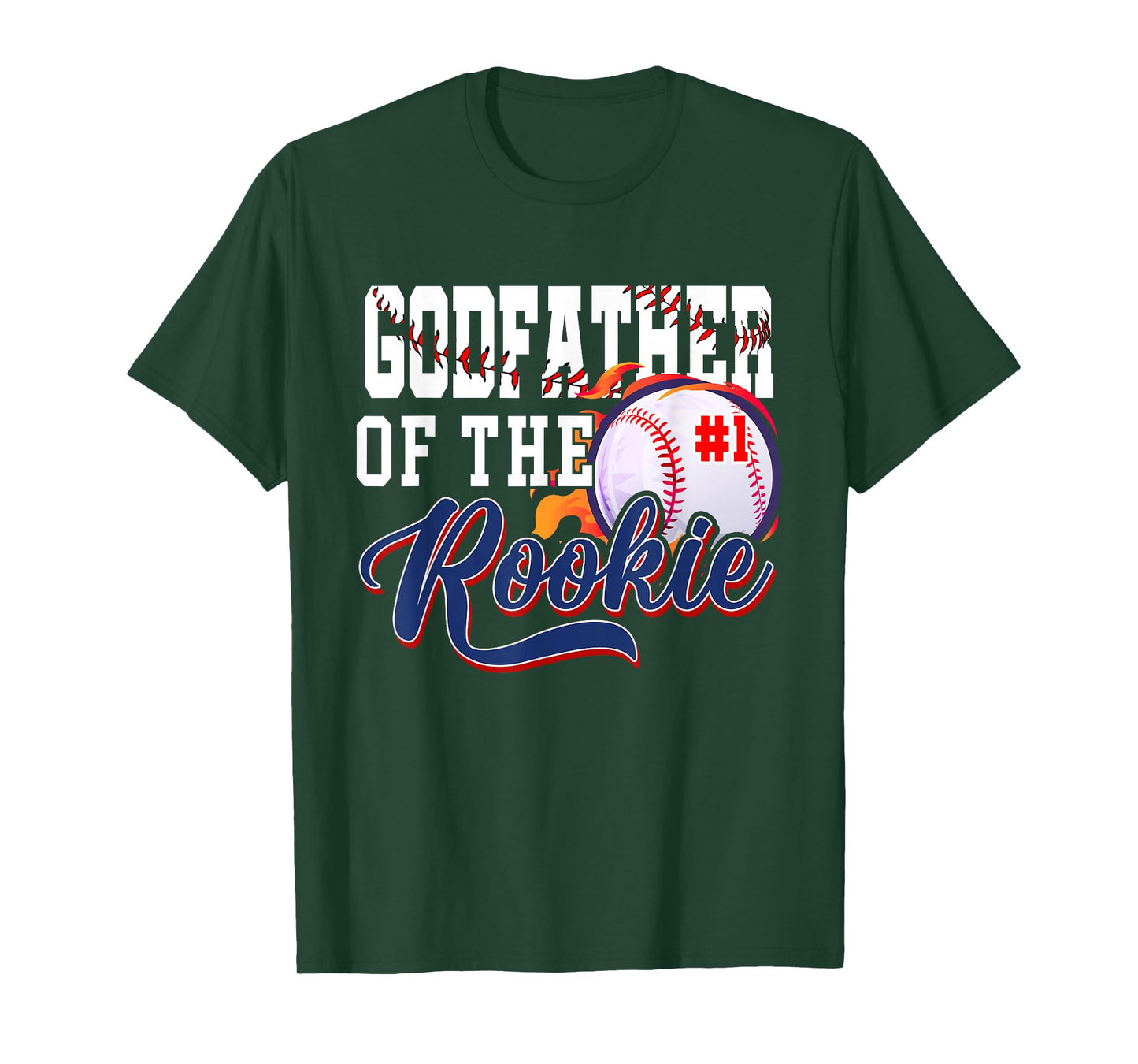 Godfather Rookie of Year 1st Birthday Baseball Theme T-Shirt