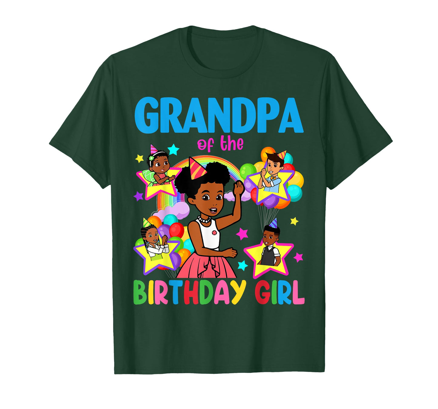Grandpa Of Birthday Girl Gracie Birthday Dolls Girl Party T-Shirt