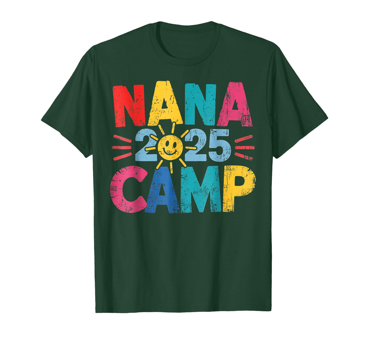 Nana Camp 2025 Family Vacation Summer Camping Crew Kids T-Shirt