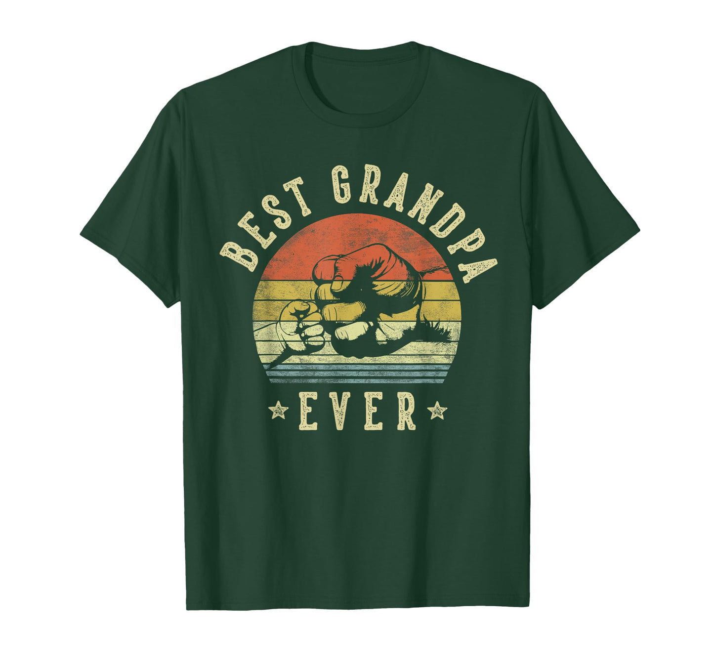 Best Grandpa Ever - Retro Fist Bump Vintage Design Grandpa T-Shirt