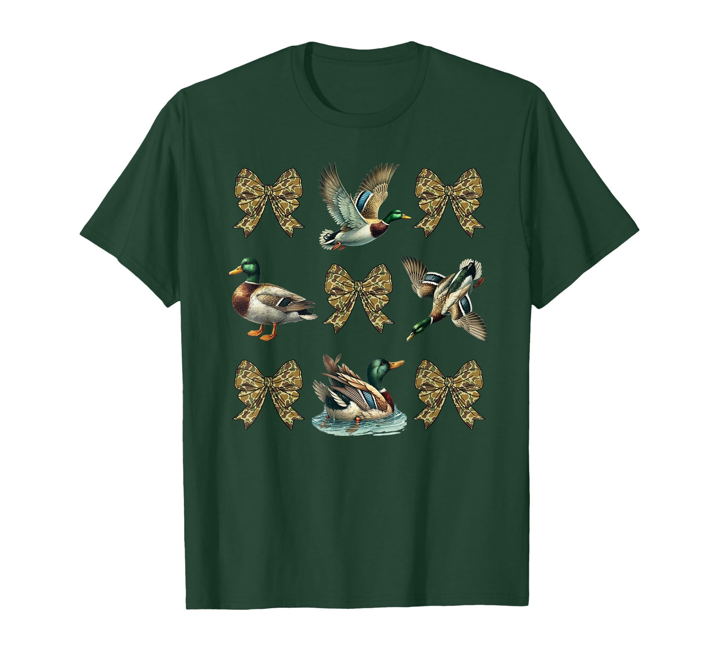 Mallard Duck Camouflage Camo Bow Duck Hunting Girls Camo T-Shirt