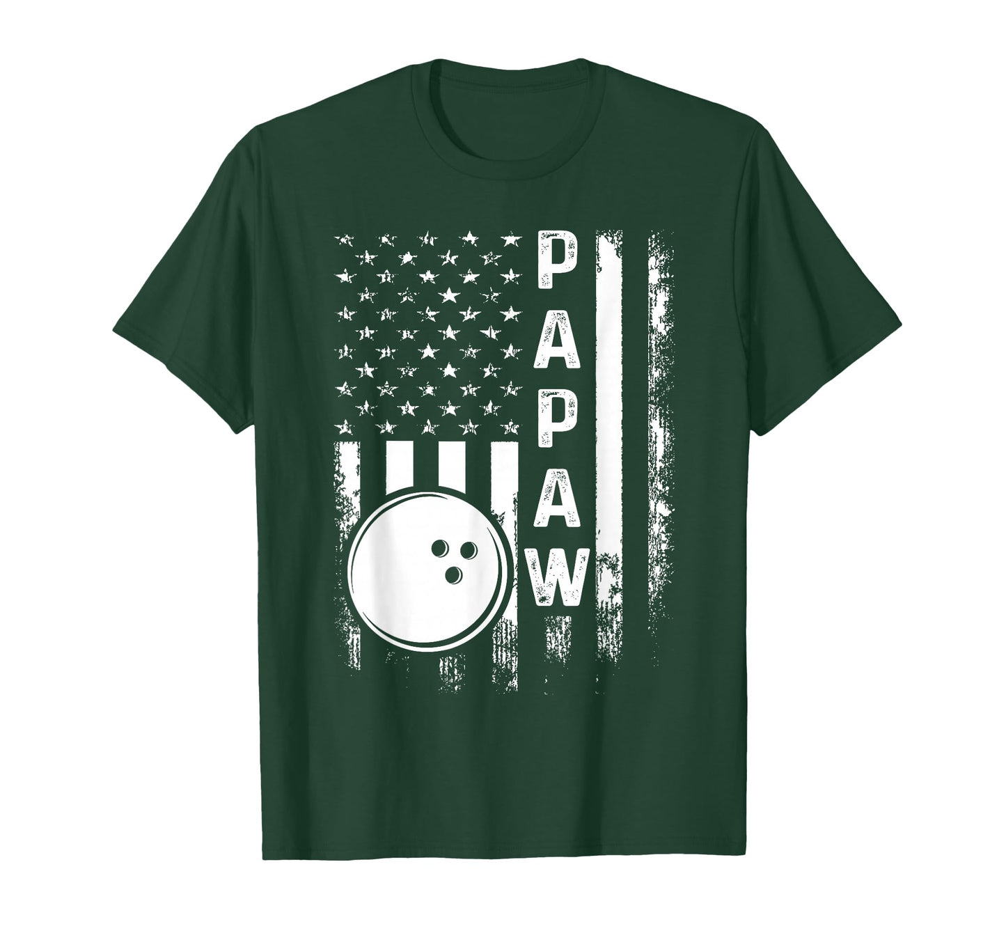 Bowling Papaw American Flag Vintage Christmas Xmas T-Shirt