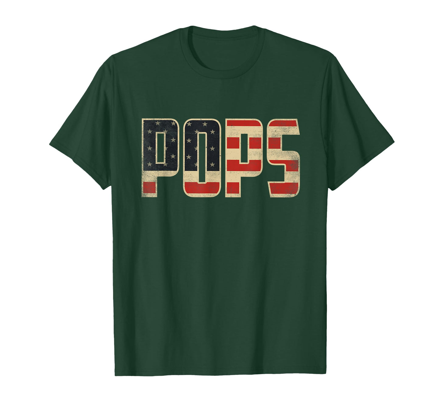 Pops Bold Patriotic American Flag Father’s Day Pops T-Shirt