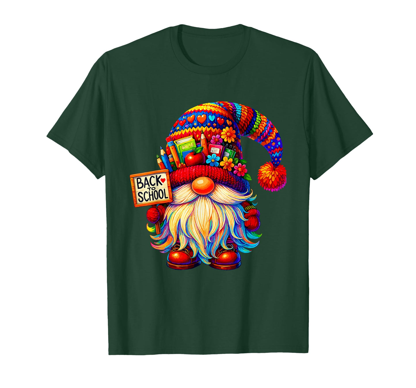 Gnomies Back To School Colorful Floral Students Teacher T-Shirt