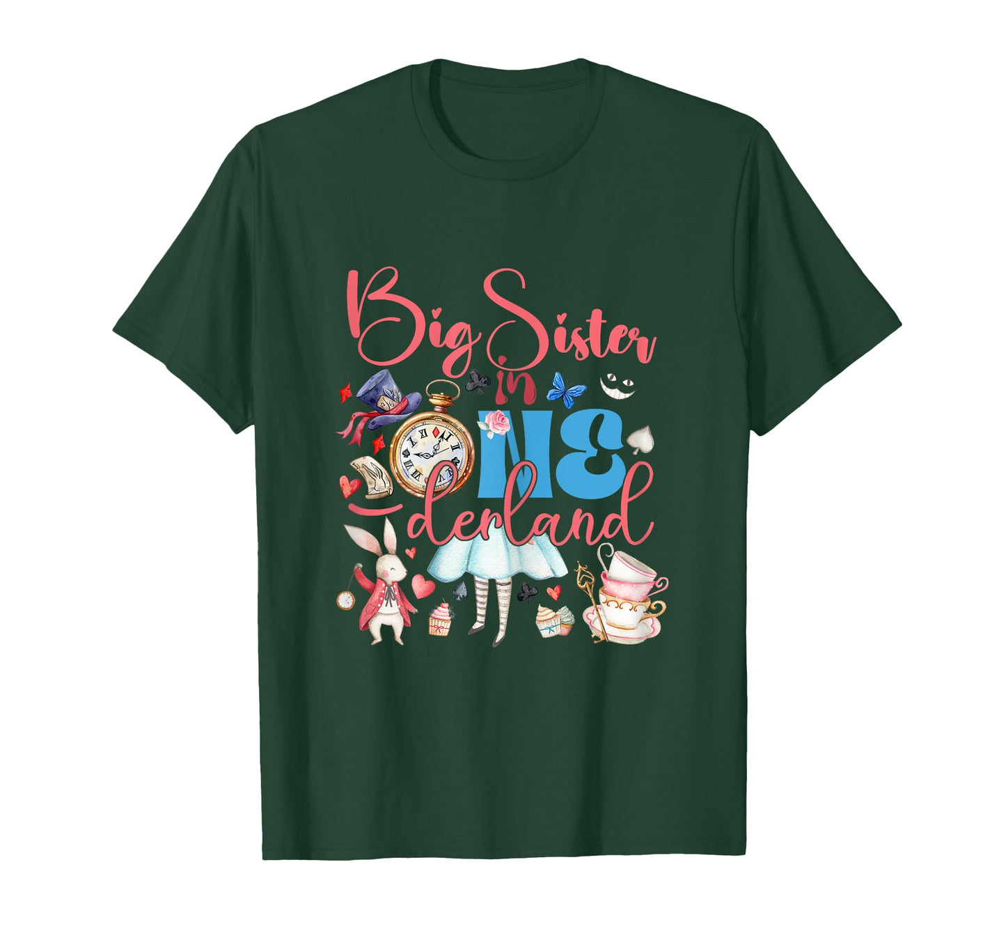 Alice Big Sister in ONEderland Birthday Family T-Shirt