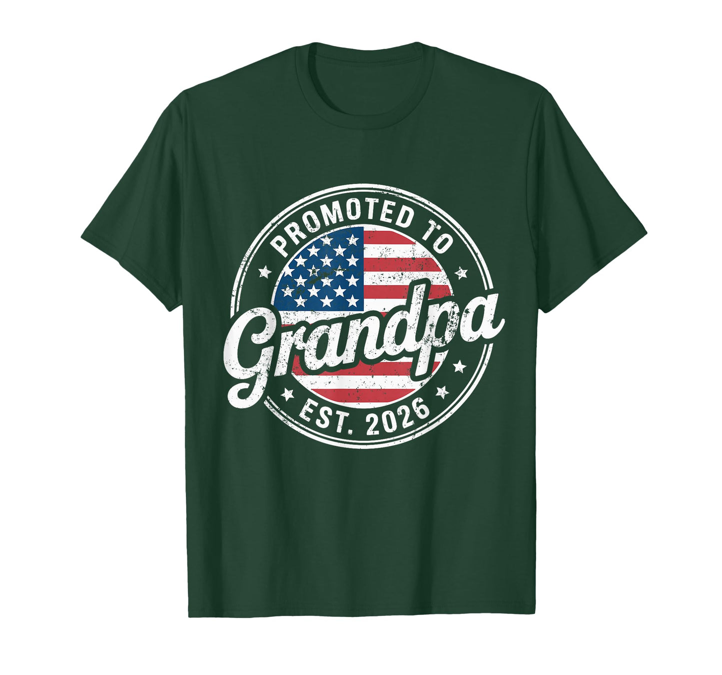 Mens Promoted To Grandpa Est. 2026 New Grandpa USA Vintage T-Shirt