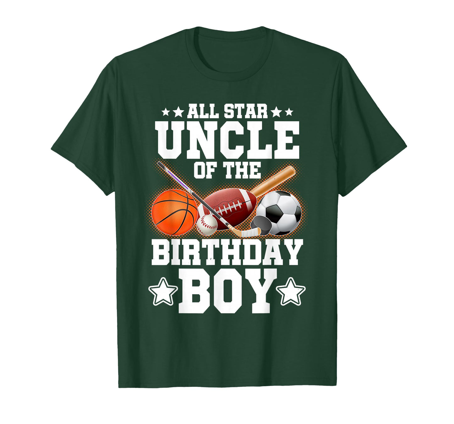 All Star Uncle Of The Birthday Boy Basketball Soccer Sport T-Shirt