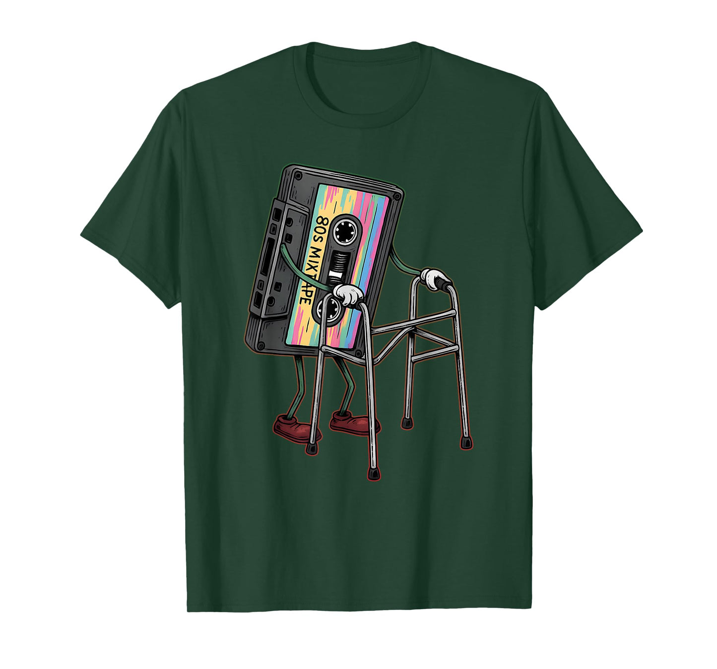 Retro Funny Old Cassette Tape Walker Never Forget Floppy 80s T-Shirt