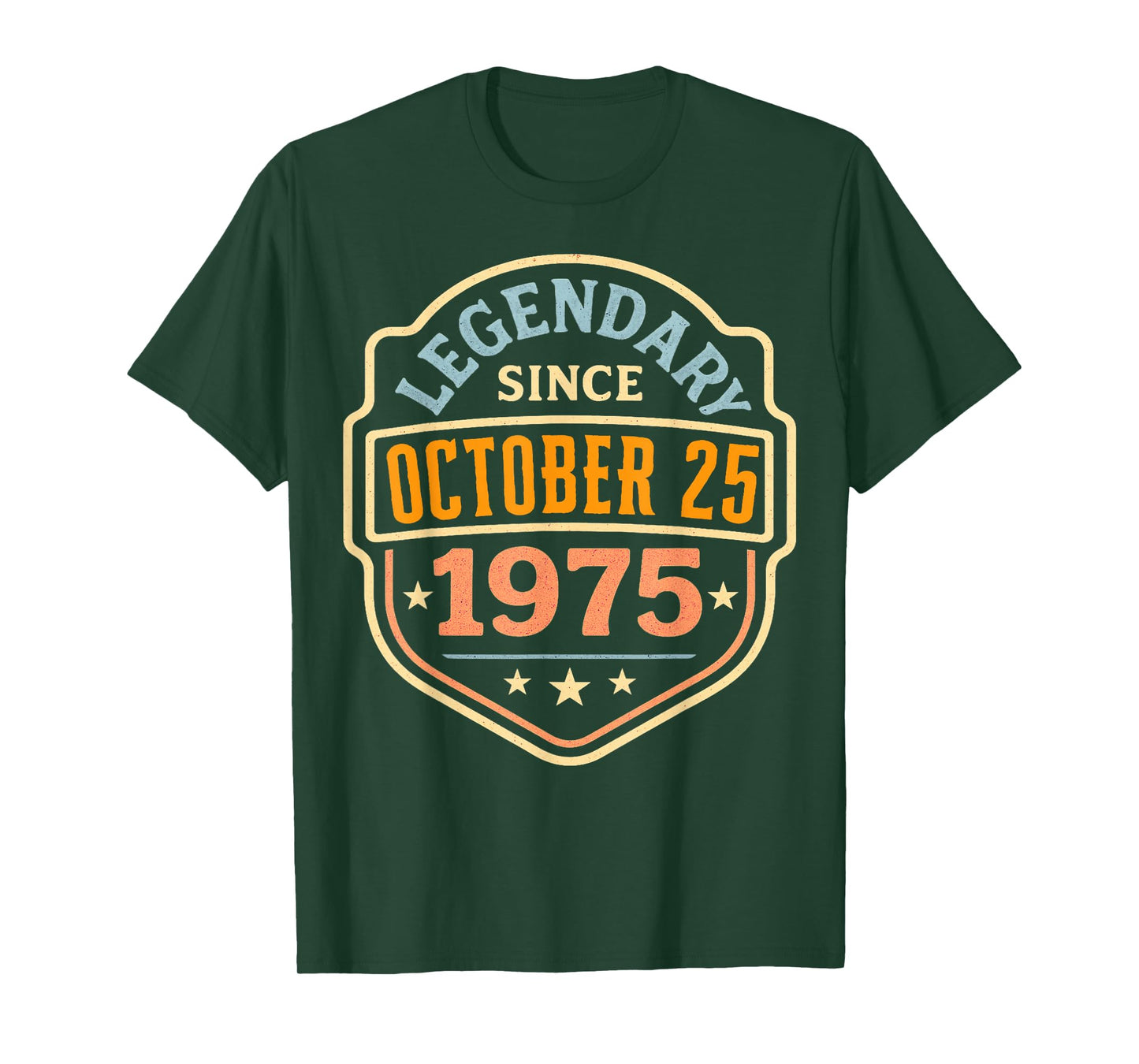 October 1975 Legendary Since October 25 Vintage Birthday T-Shirt