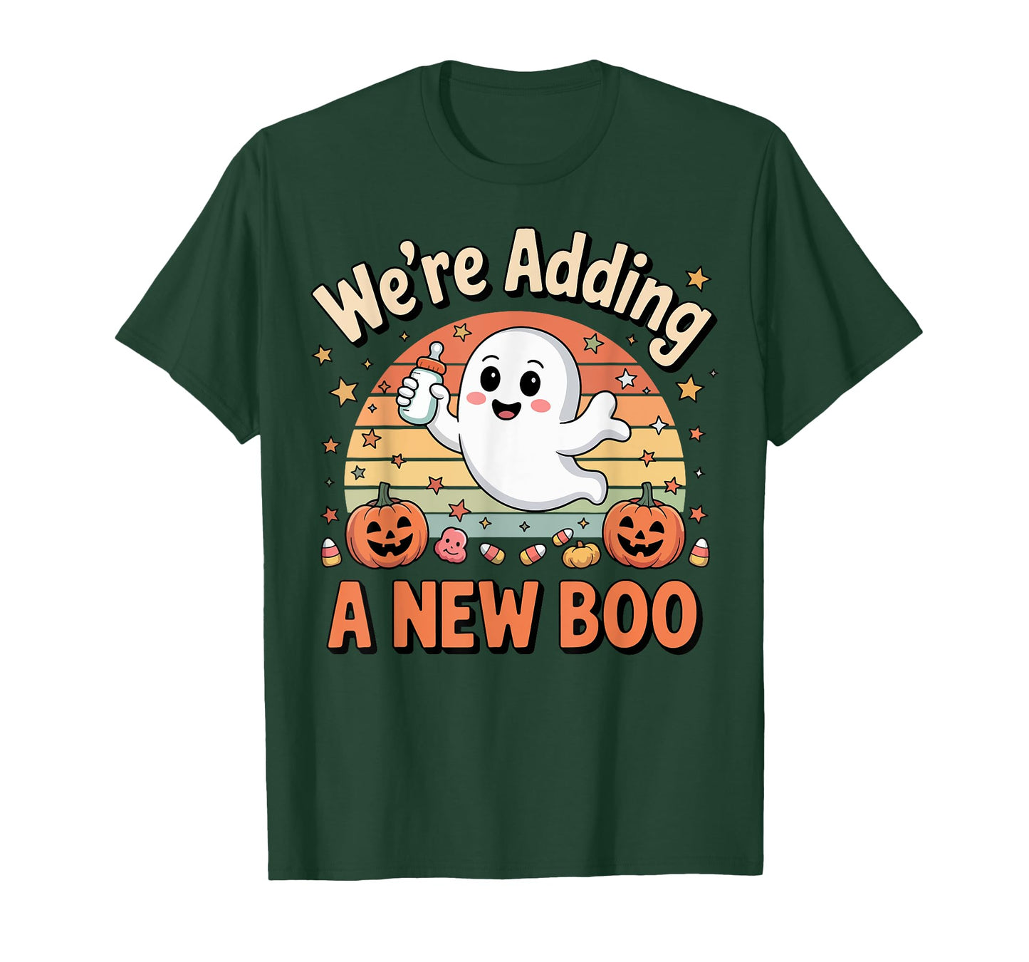 We're Adding A New Boo Ghost Halloween Pregnant Announcement T-Shirt