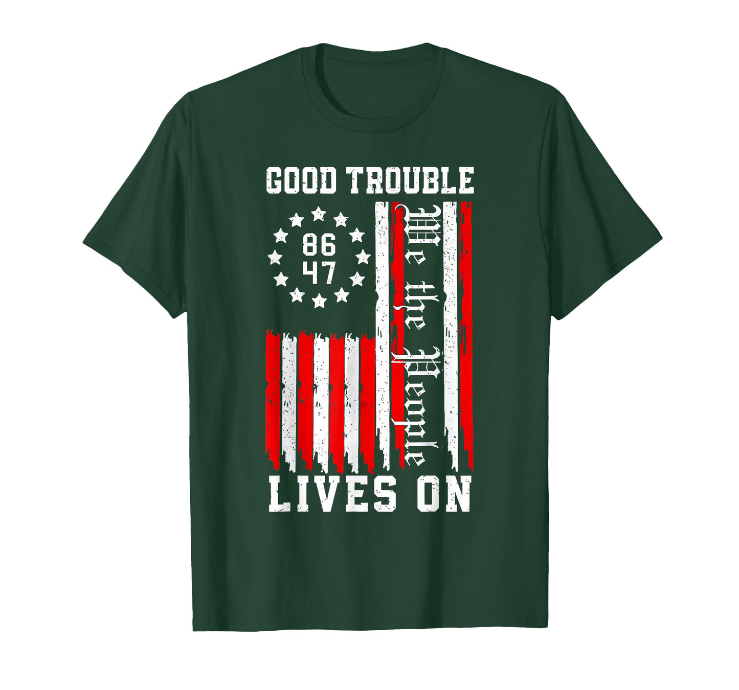 Good Necessary Trouble Lives On Vintage America Flag T-Shirt