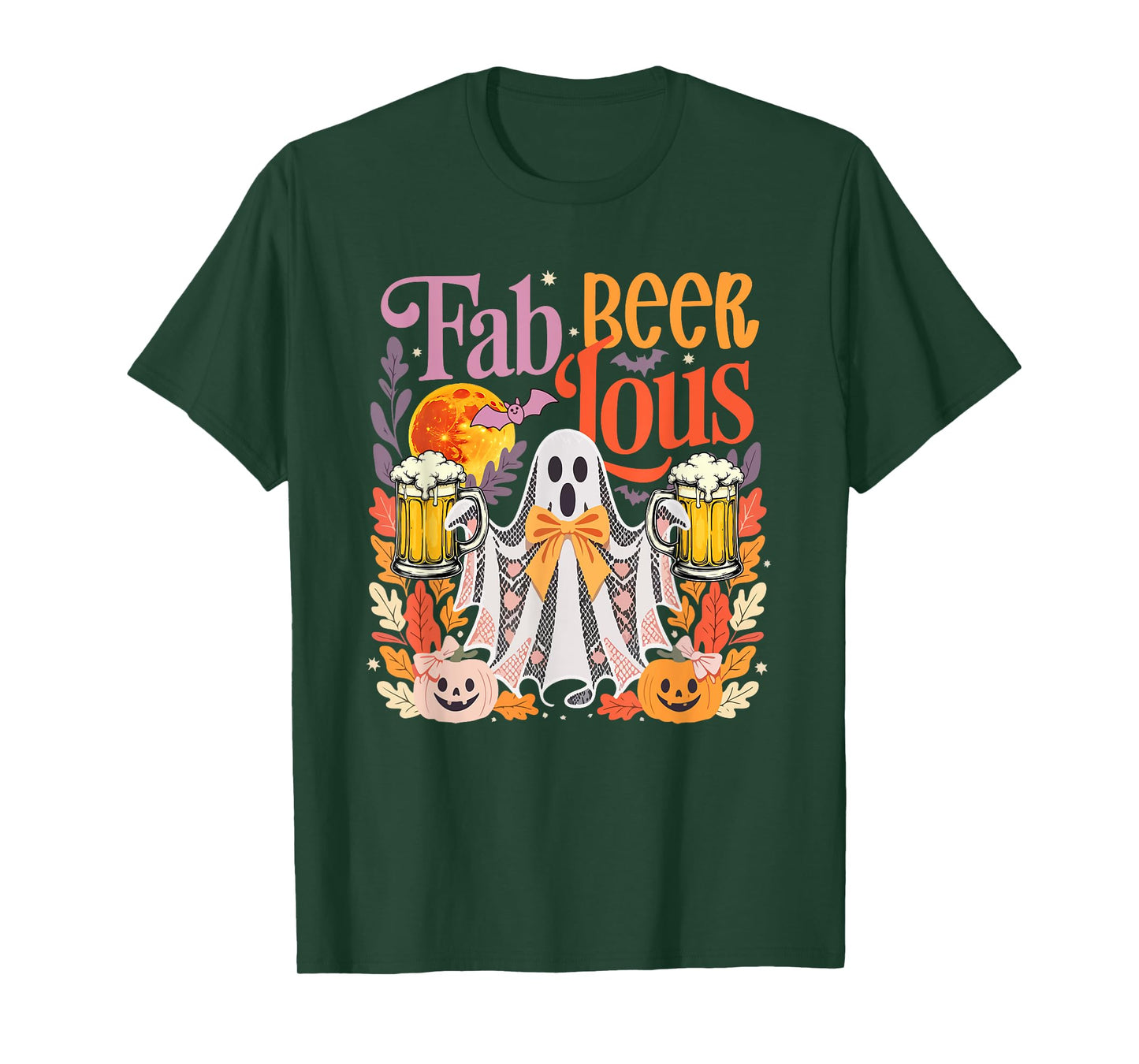 Funny Joke Fabulous Halloween Boo Ghost Drinking Beer Lover T-Shirt