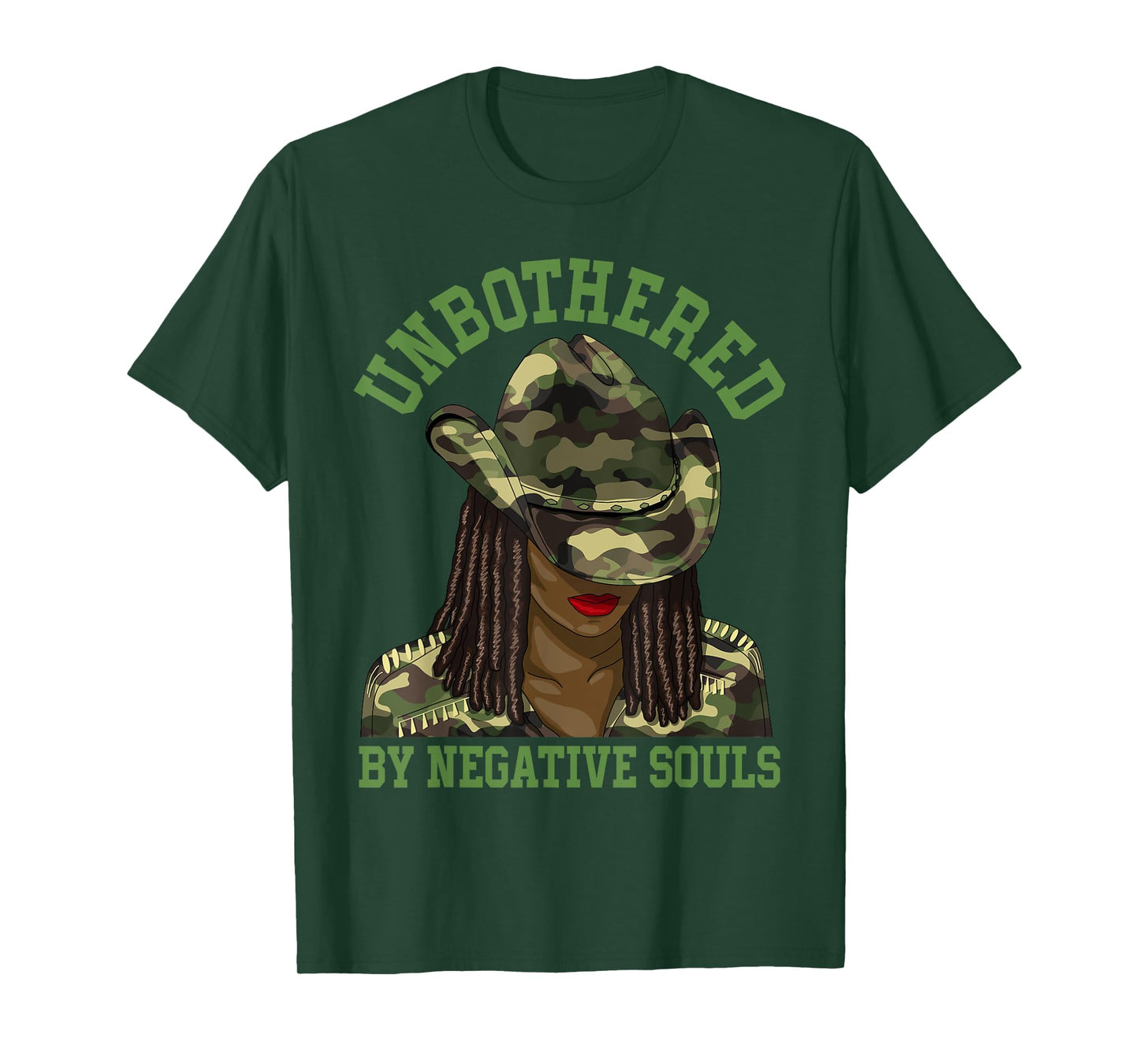 Unbothered Western Black Cowgirl Camo Camouflage Women T-Shirt