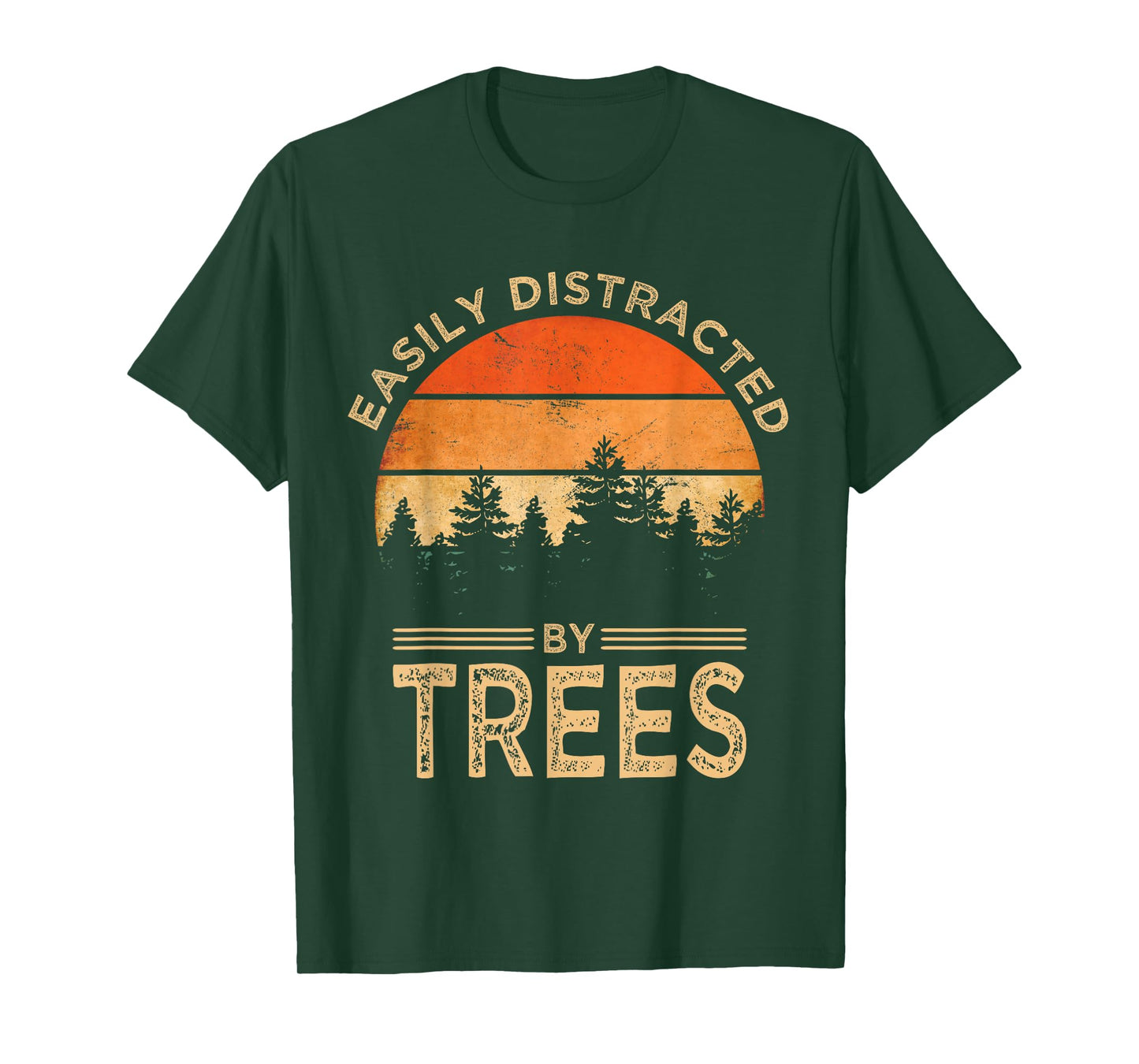 Easily Distracted By Trees Vintage Funny Tree T-Shirt