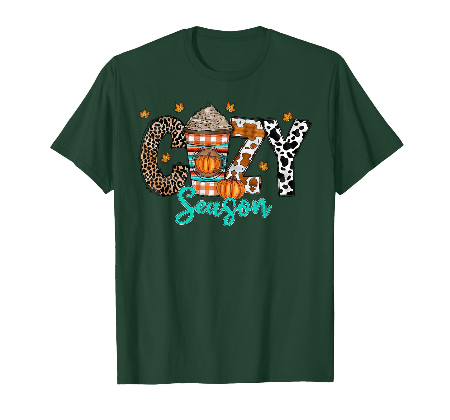 Cozy Season Pumpkin Spice Autumn Fall Leaves Thanksgiving T-Shirt
