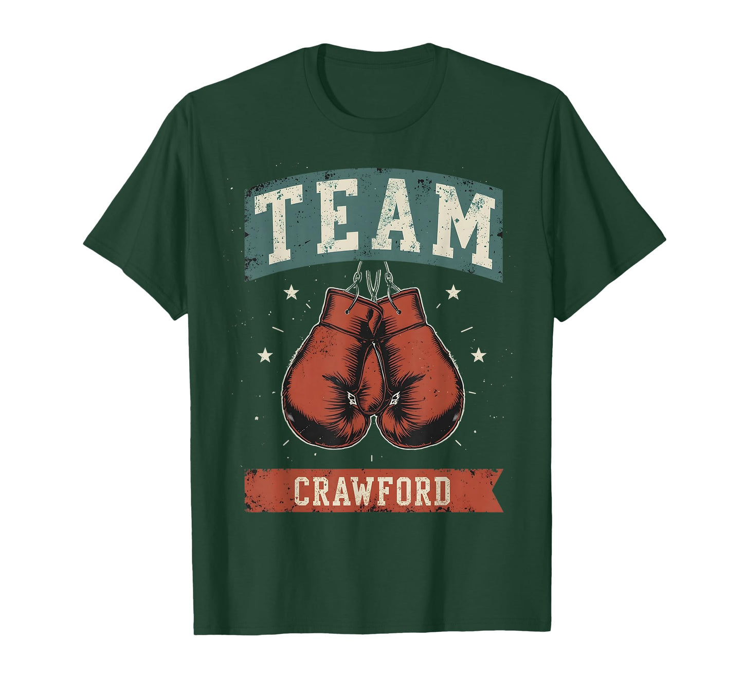 Crawford Last Name Retro Family Name Crawford Boxing for Men T-Shirt