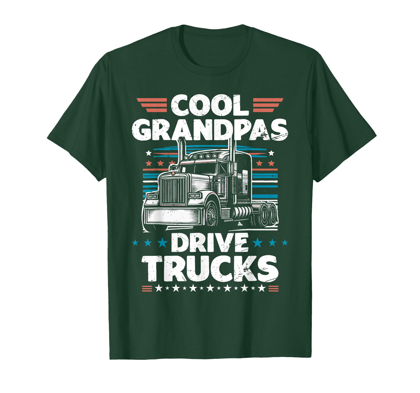 Cool Grandpas Drive Trucks Fun Trucker Grandpa Truck Driver T-Shirt