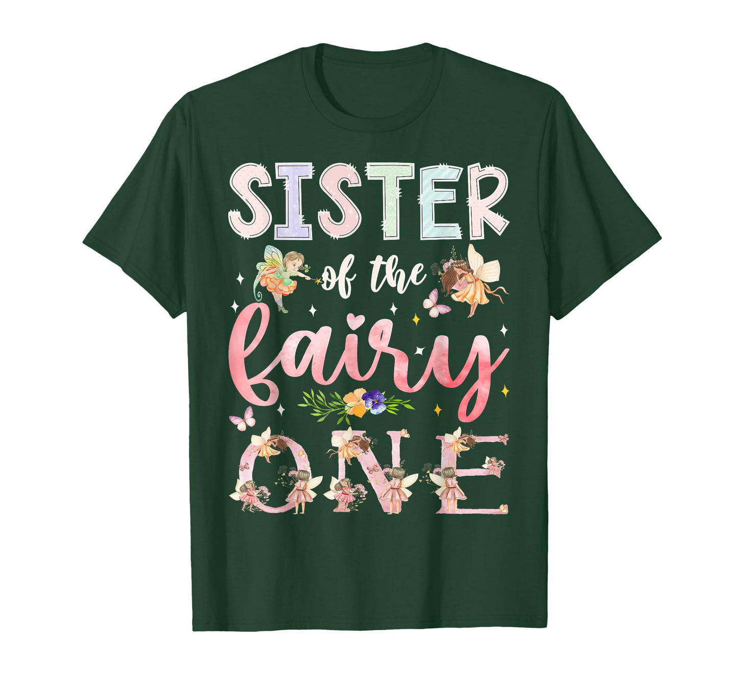 Sister Of The Fairy One 1St Birthday Girl Family Matching T-Shirt