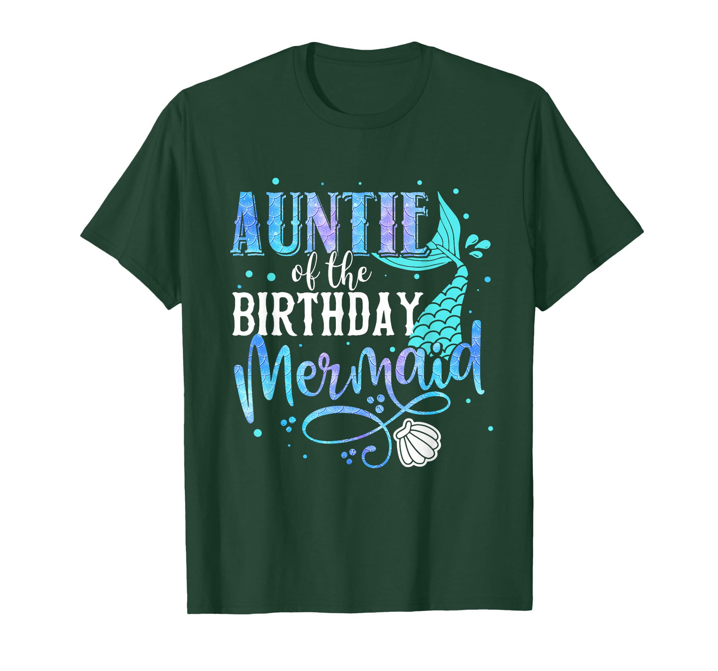 Auntie Of The Birthday Mermaid Family Matching Party Squad T-Shirt
