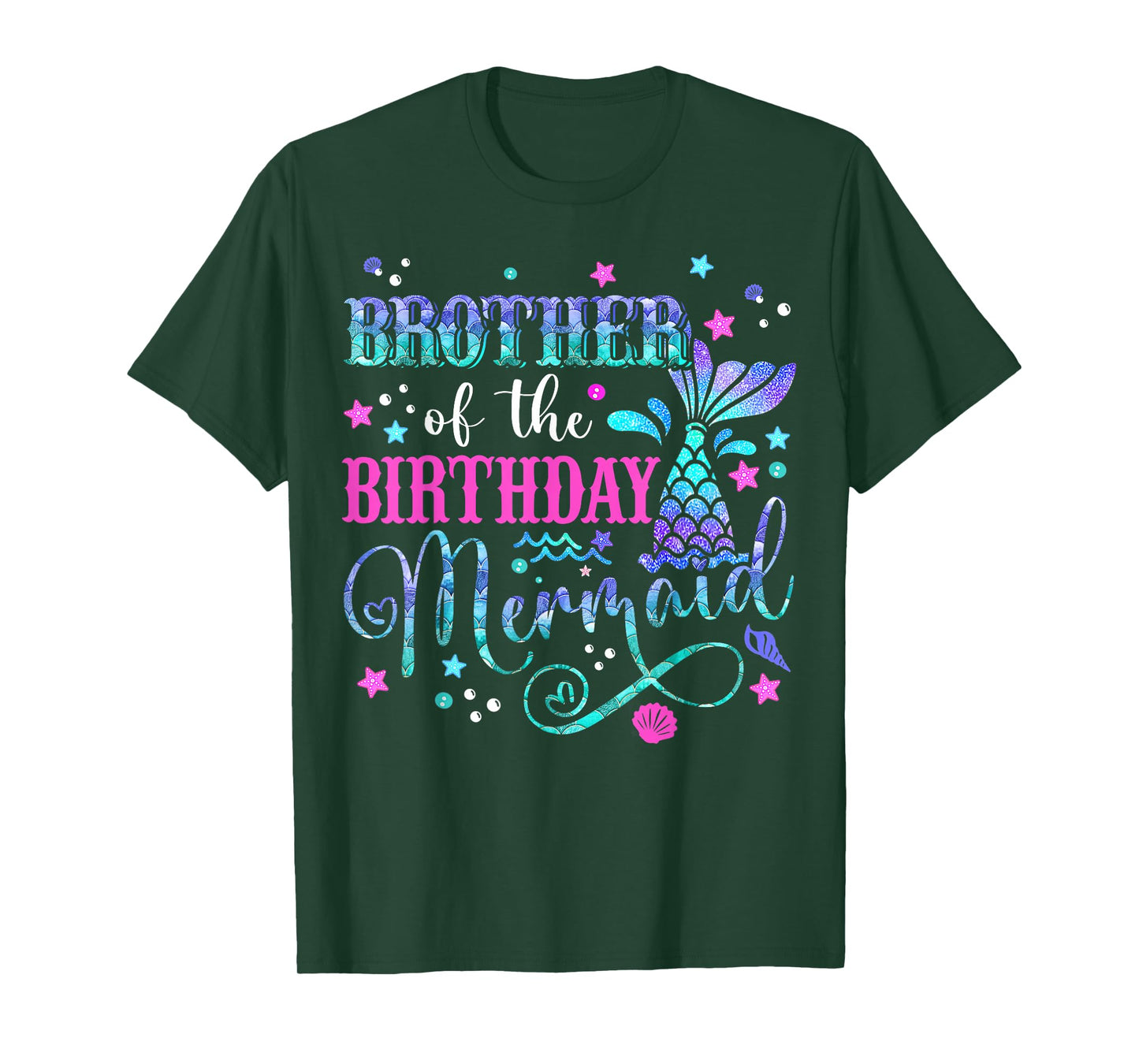 Brother Of The Birthday Mermaid Girl Bday Party Squad Family T-Shirt