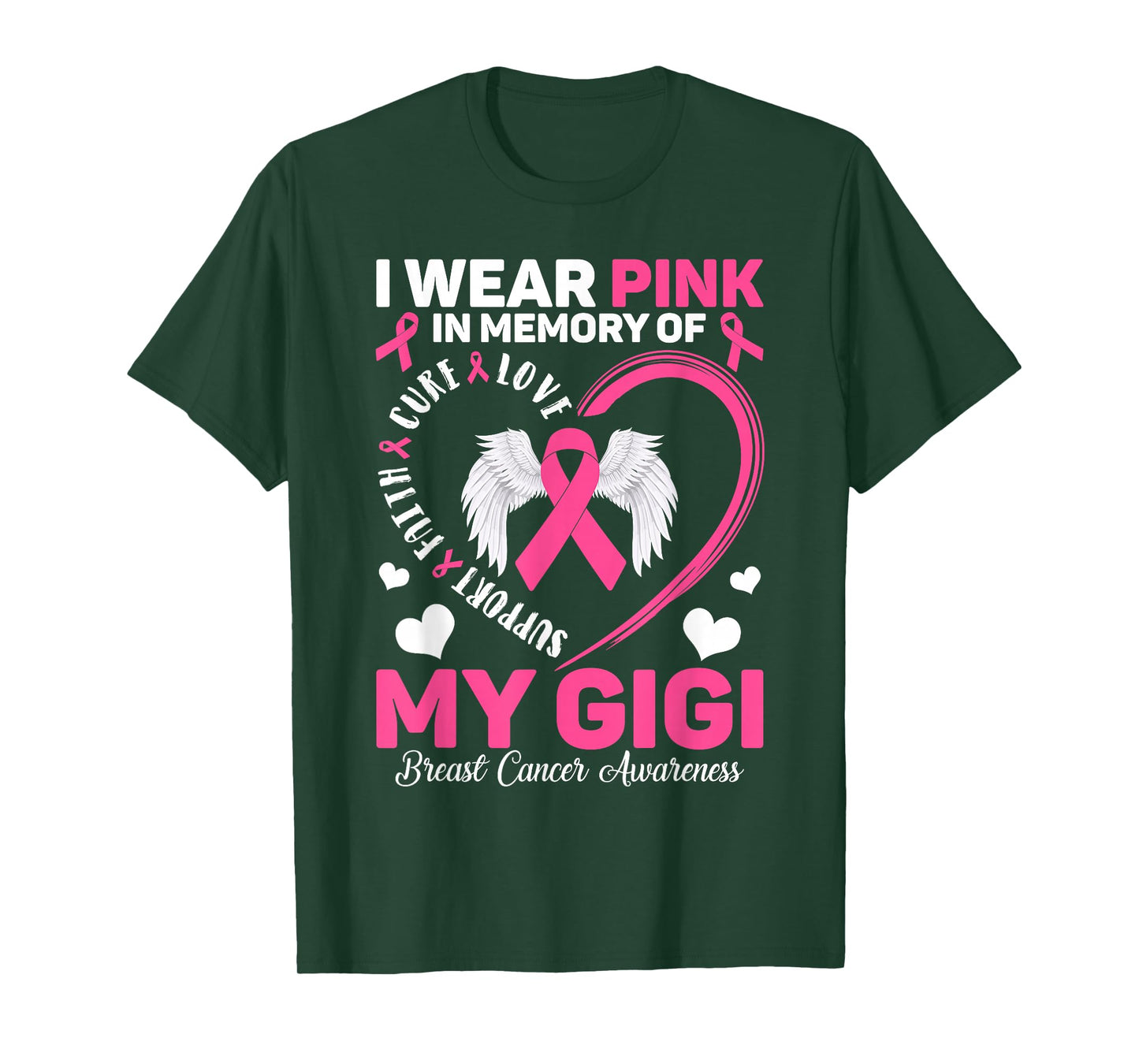 I Wear Pink In Memory Of My Gigi Breast Cancer Awareness T-Shirt