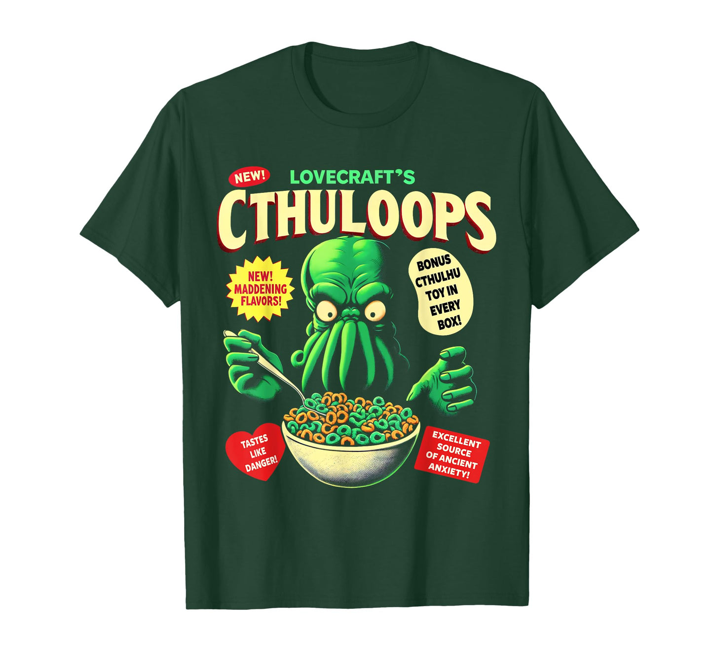 Cthuloops Cereal Parody T-Shirt for Horror Fans - Cthulhu T-Shirt