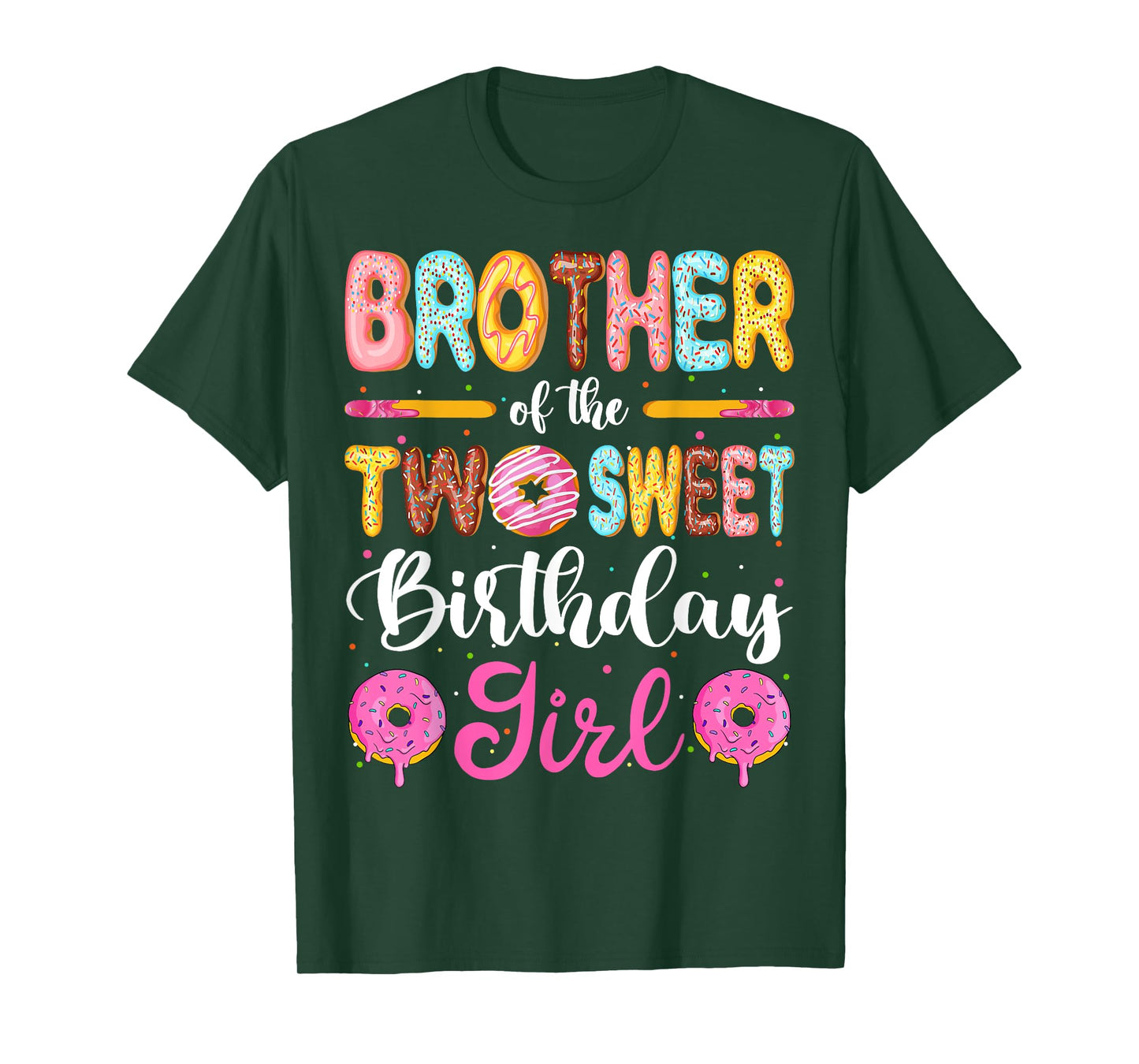 Brother Of The Two Sweet Birthday Girl Donut 2nd Birthday T-Shirt