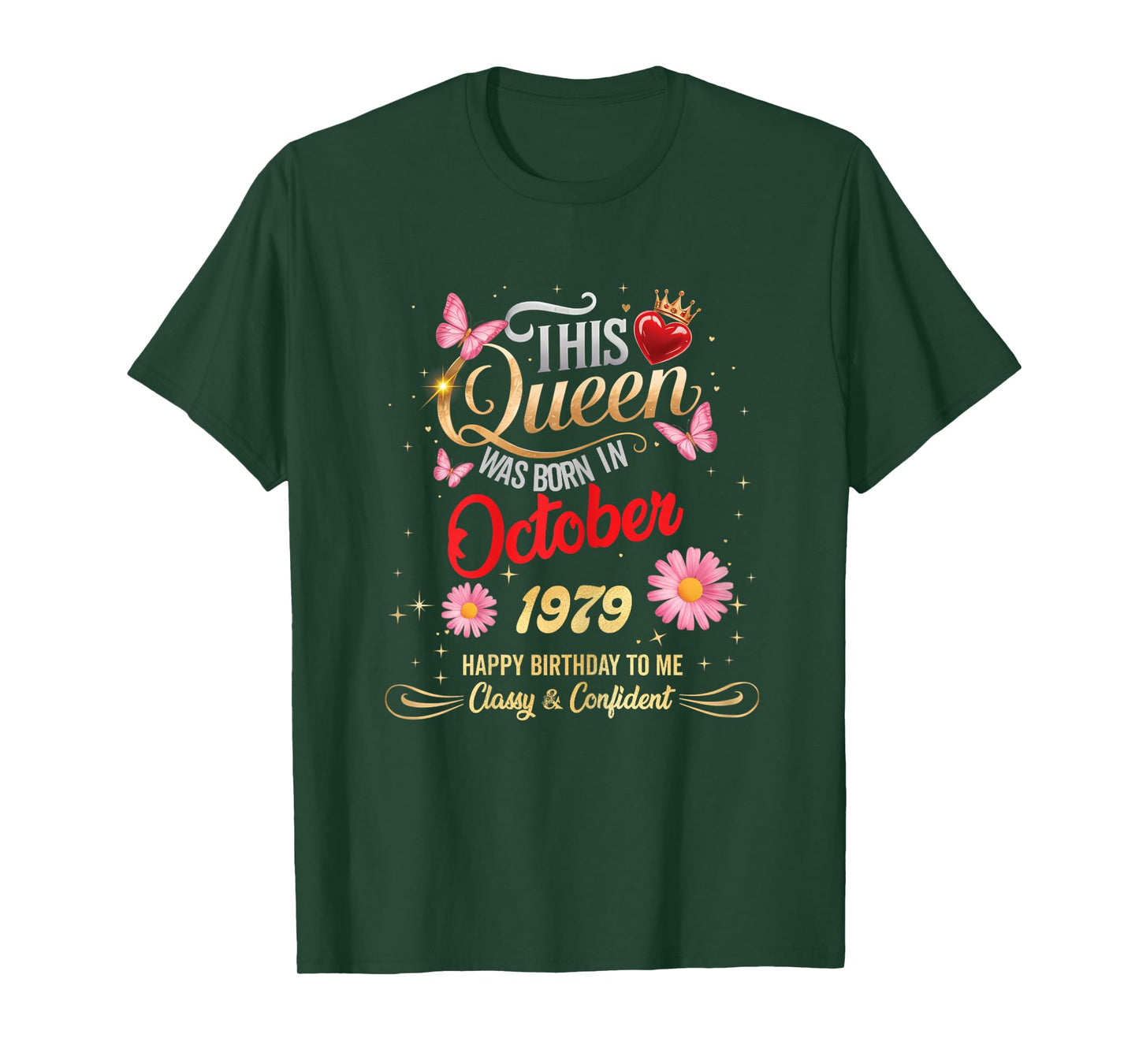 This Queen was Born in October 1979 October 1979 Birthday T-Shirt
