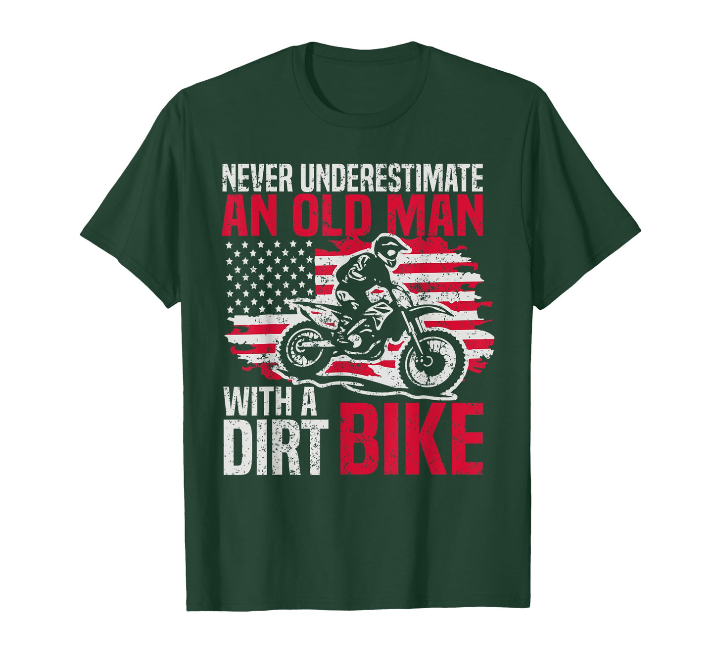 Never Underestimate An Old Man With A Dirt Bike Retro Rider T-Shirt
