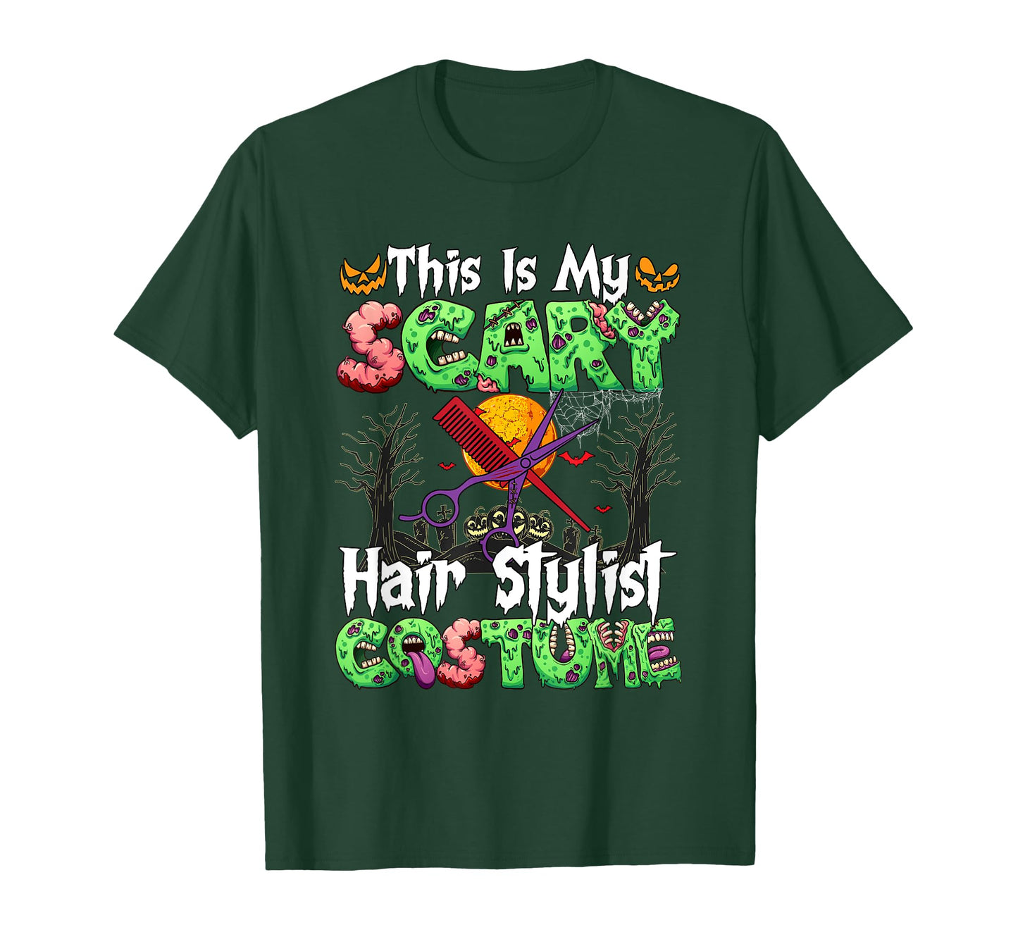 My Scary Hair Stylist Costume Horror Zombie Halloween Job T-Shirt