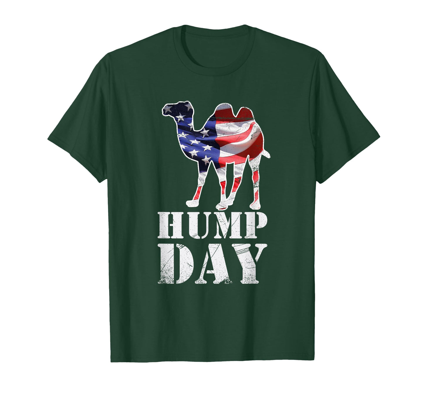 Hump Day American Flag Camel Themed Illustration Art Designe T-Shirt for Women Kids Men