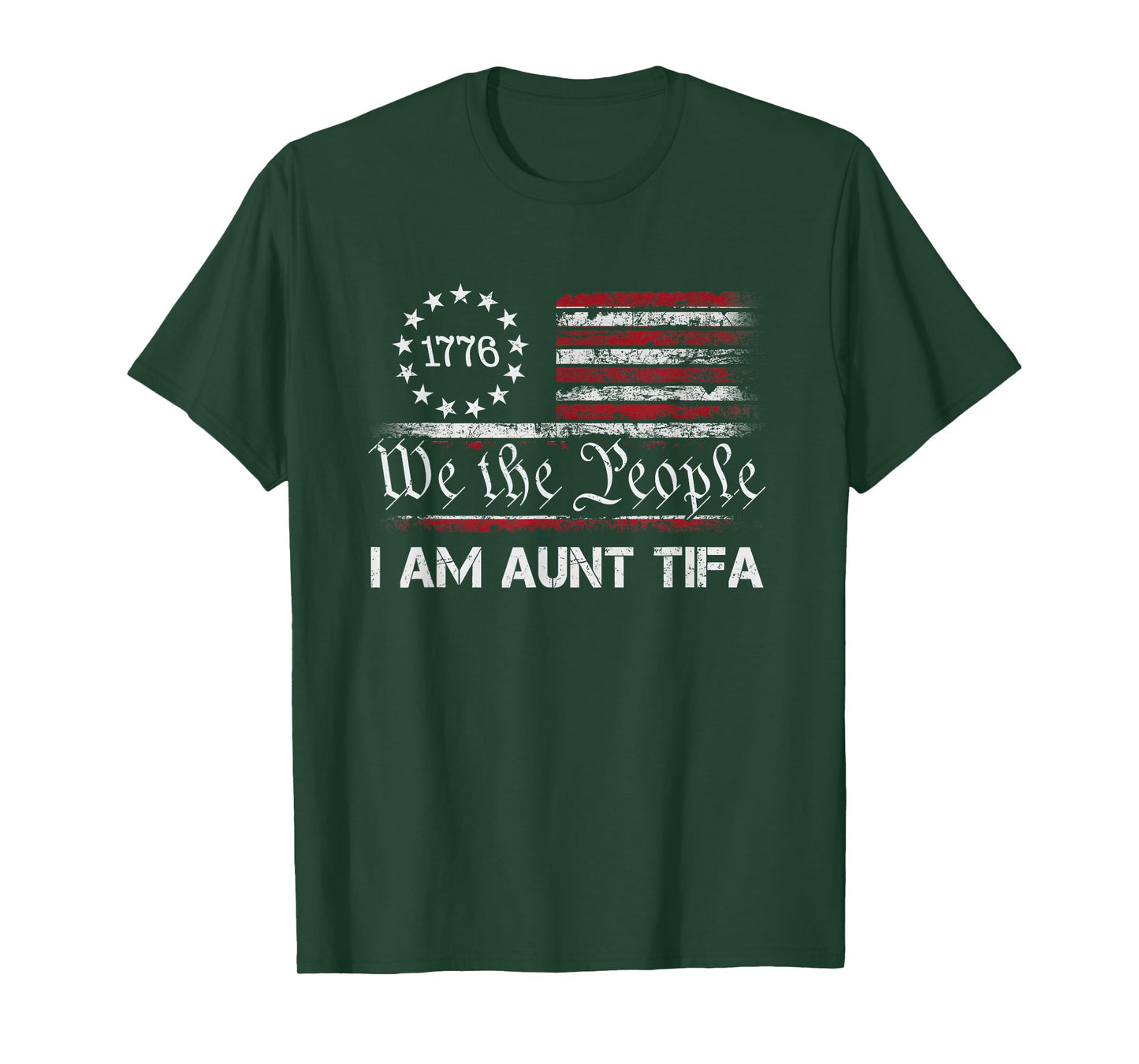 Retro I Am Aunt Tifa Falg America we The People T-Shirt