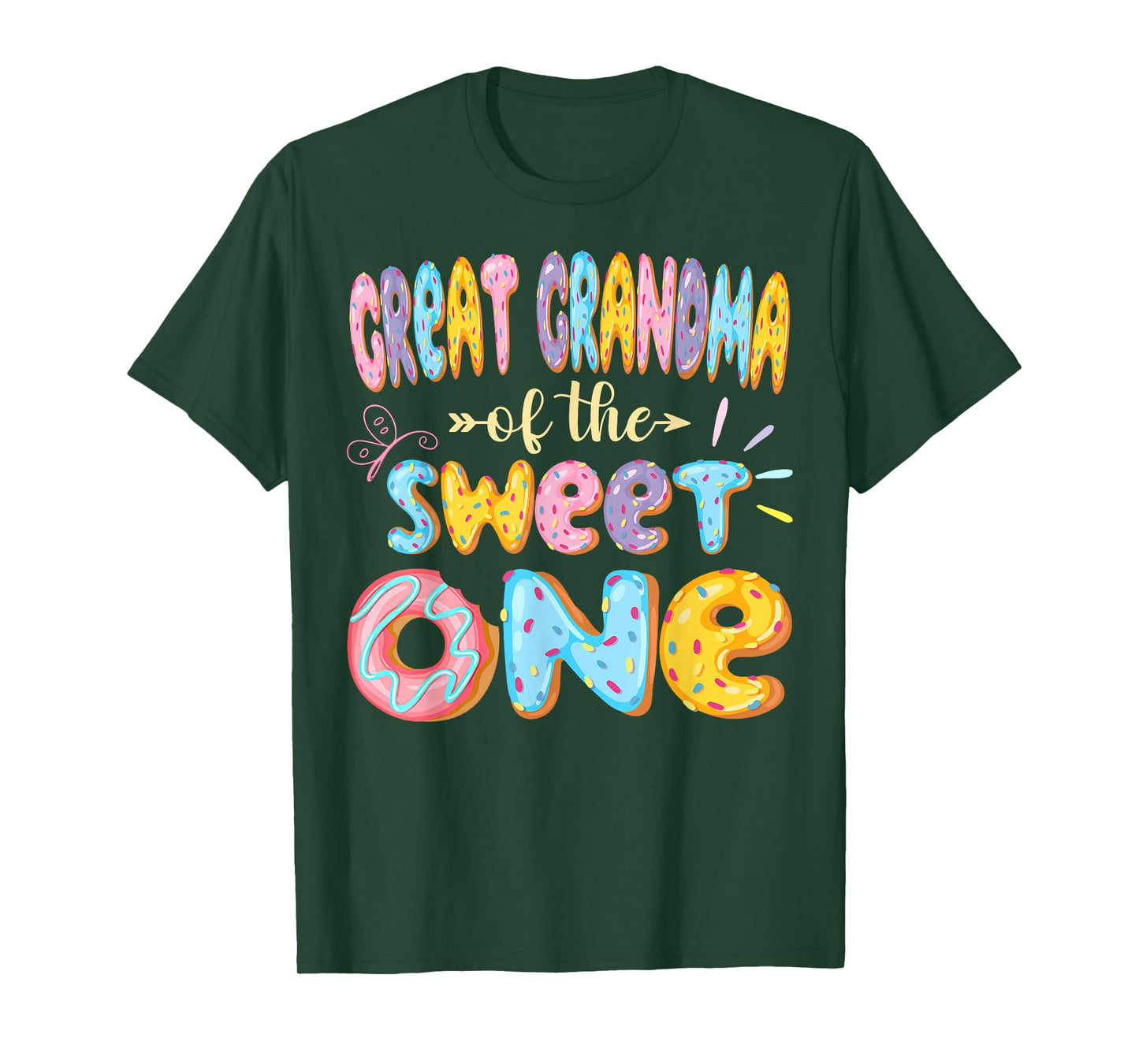 Great Grandma Of The Sweet One 1St Birthday Girl Donut T-Shirt