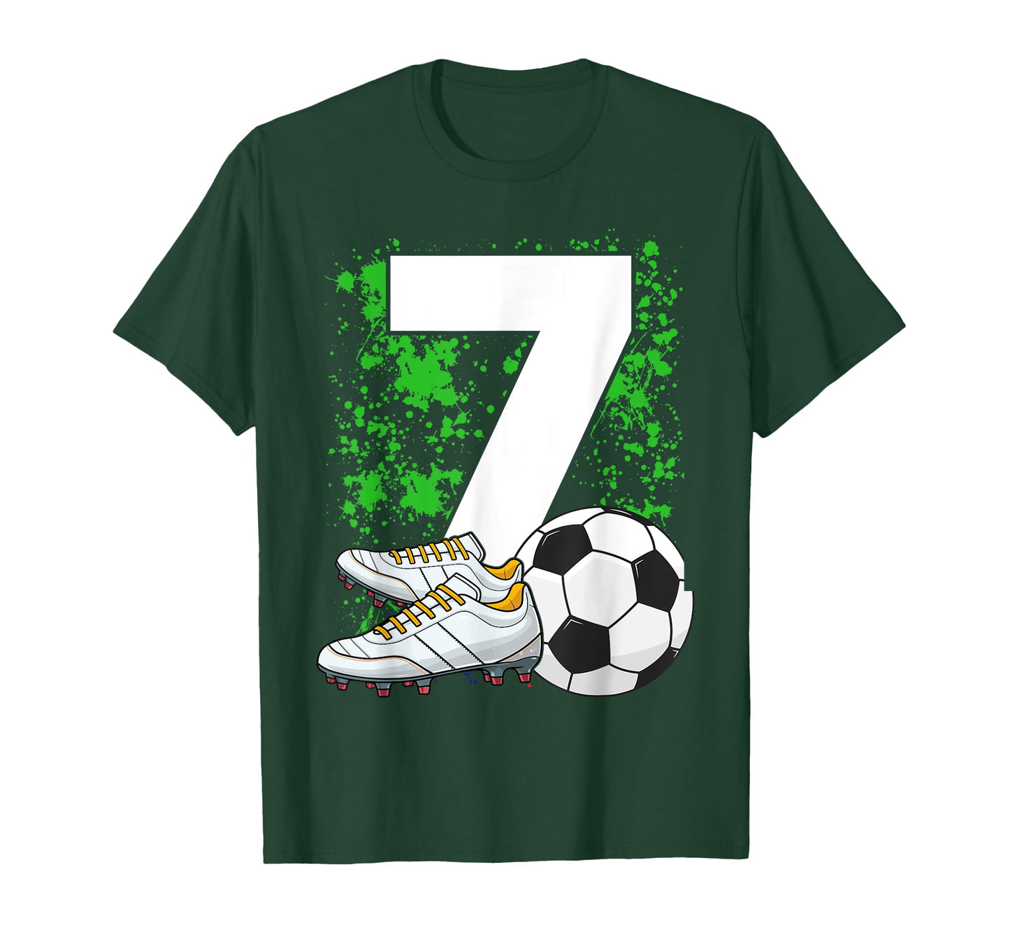 7th Birthday Boys 7 Years Soccer Football Player Birthday T-Shirt