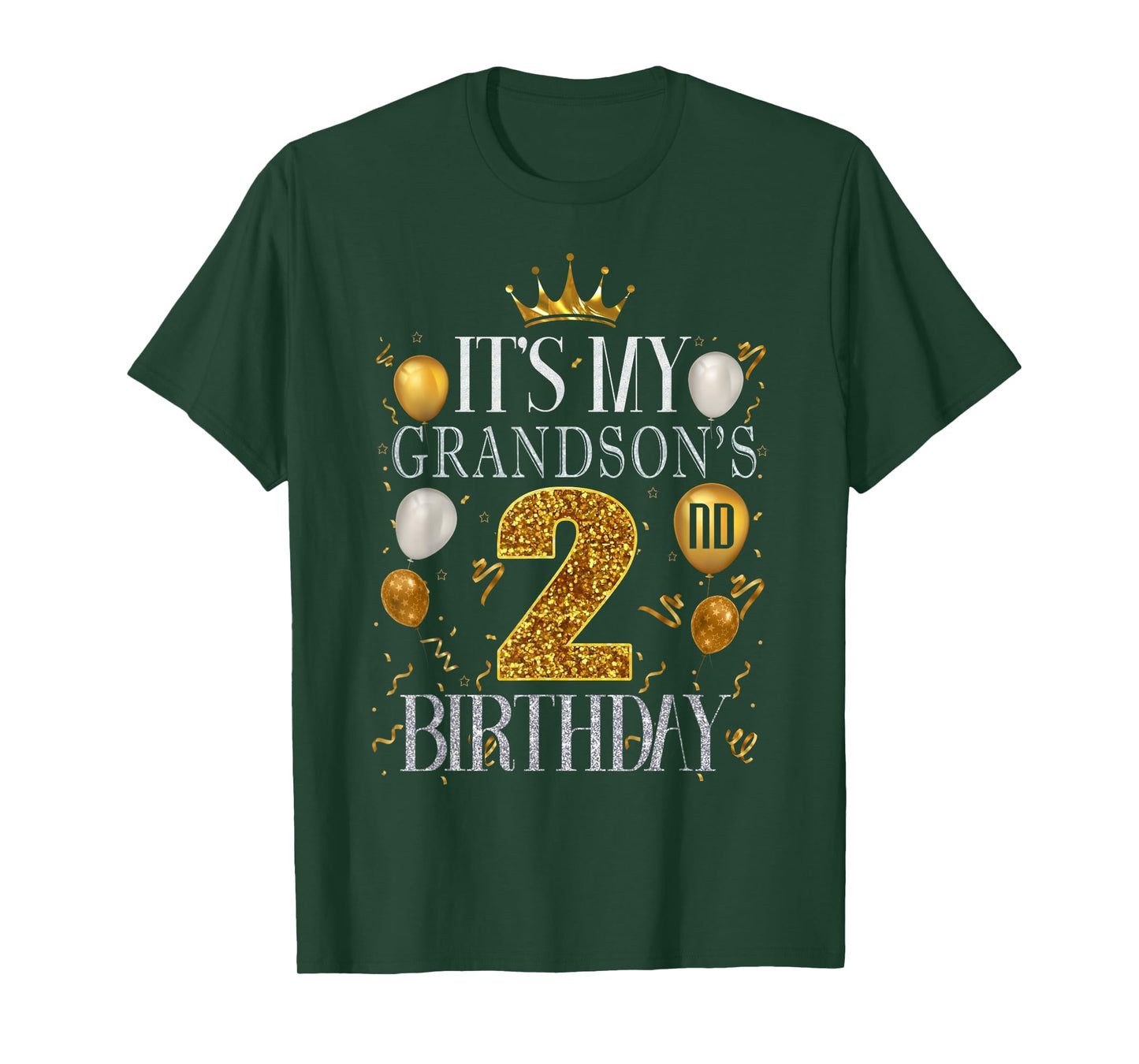 It's My Grandson's 2nd Birthday Happy Birthday 2 Years Old T-Shirt