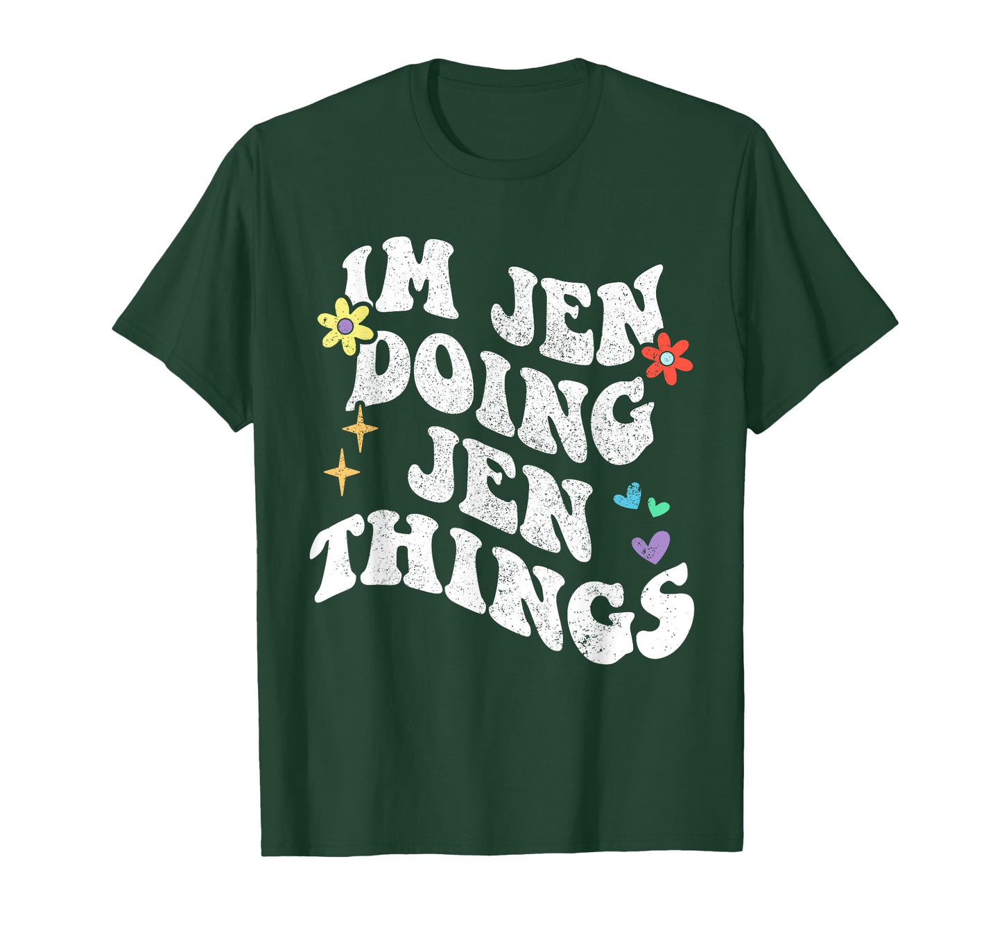 Retro Groovy Im Jen Doing Jen Things Funny Mother's Day T-Shirt