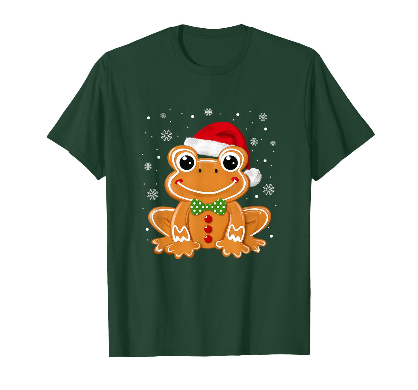 Funny Gingerbread Man Frog Christmas Womens Mens Kids T-Shirt