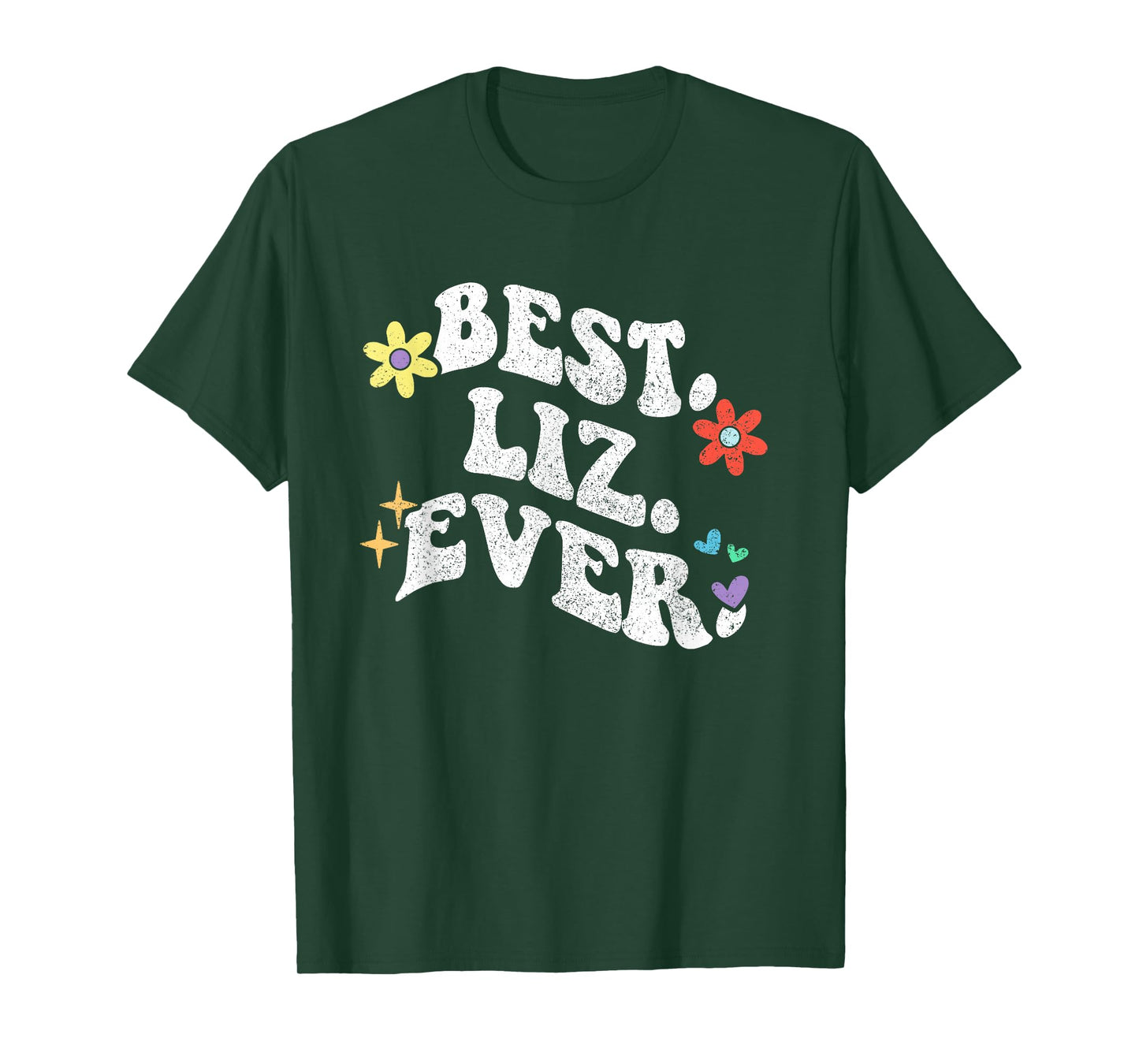 Retro Groovy Best LIZ Ever First Name Mother's Day Girl T-Shirt