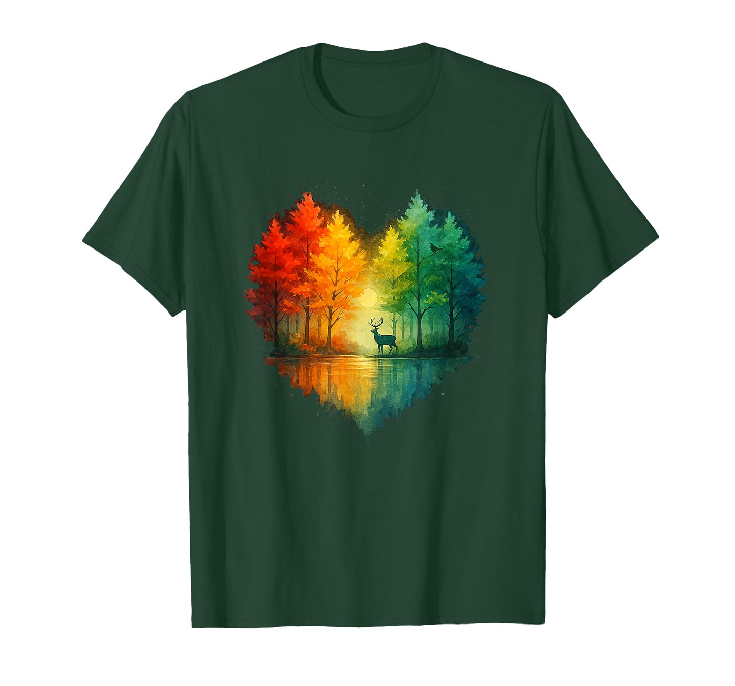 Outdoor Wildlife Astract Nature Reflection Forest Trees T-Shirt