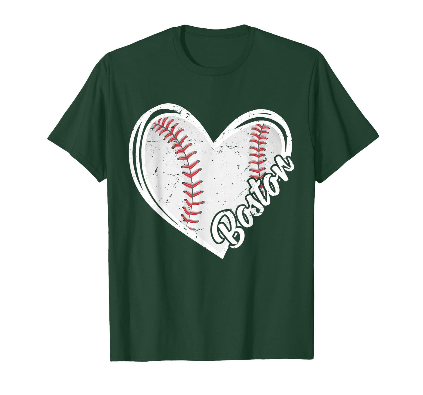 Boston Vintage Baseball Fans Men Women Boys Baseball Heart T-Shirt