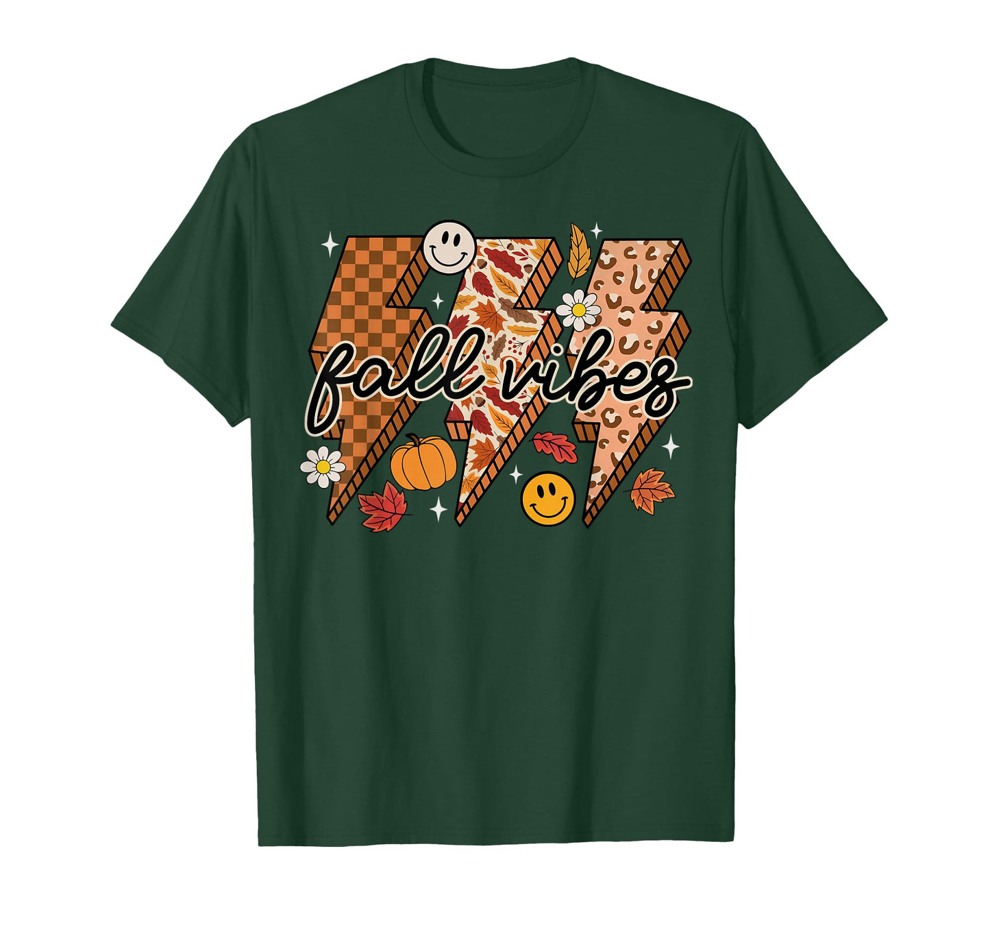 Retro Fall Vibes Autumn Thankful Pumpkin Season Women Kids T-Shirt