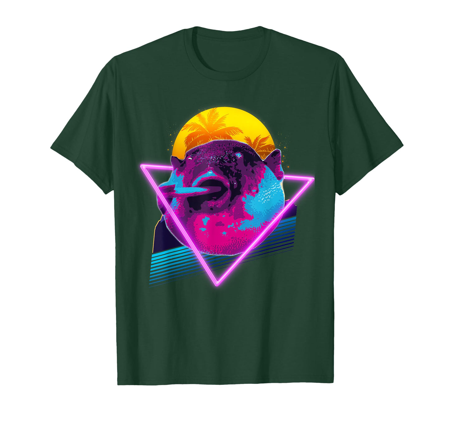 Pufferfish Eating a Carrot Meme Blowfish Retro Vaporwave T-Shirt