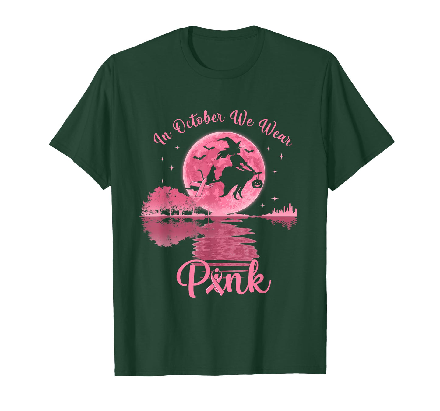 In October We Wear Pink Witch Breast Cancer Awareness T-Shirt