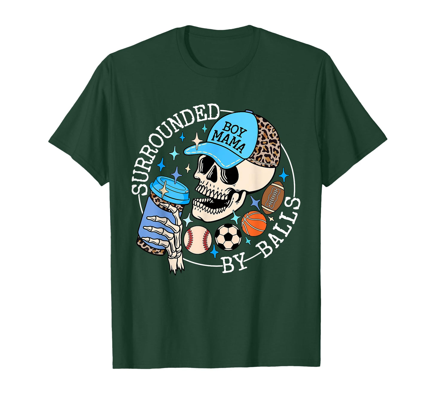 Surrounded By Balls Funny Skull Sports Lovers T-Shirt