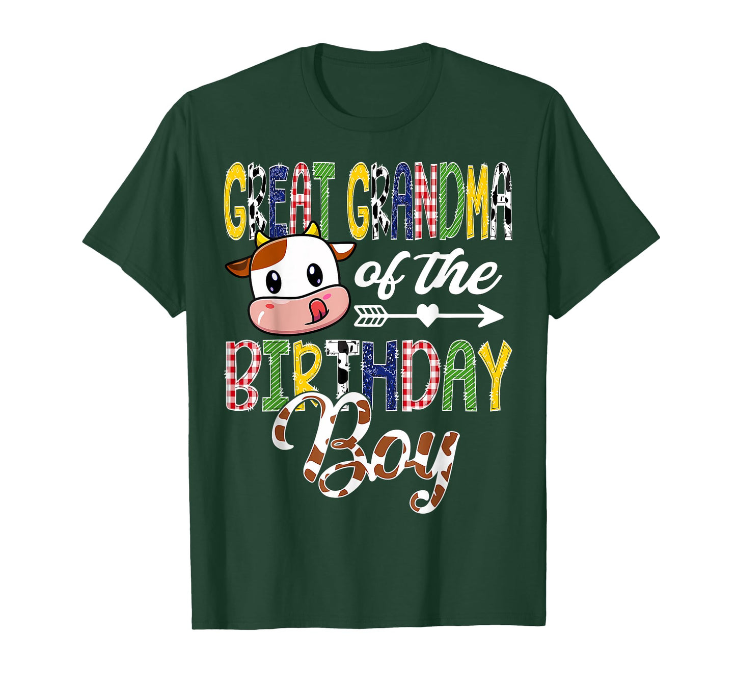 Great Grandma Of The Birthday Boy Cow Farm 1St Birthday Boy T-Shirt
