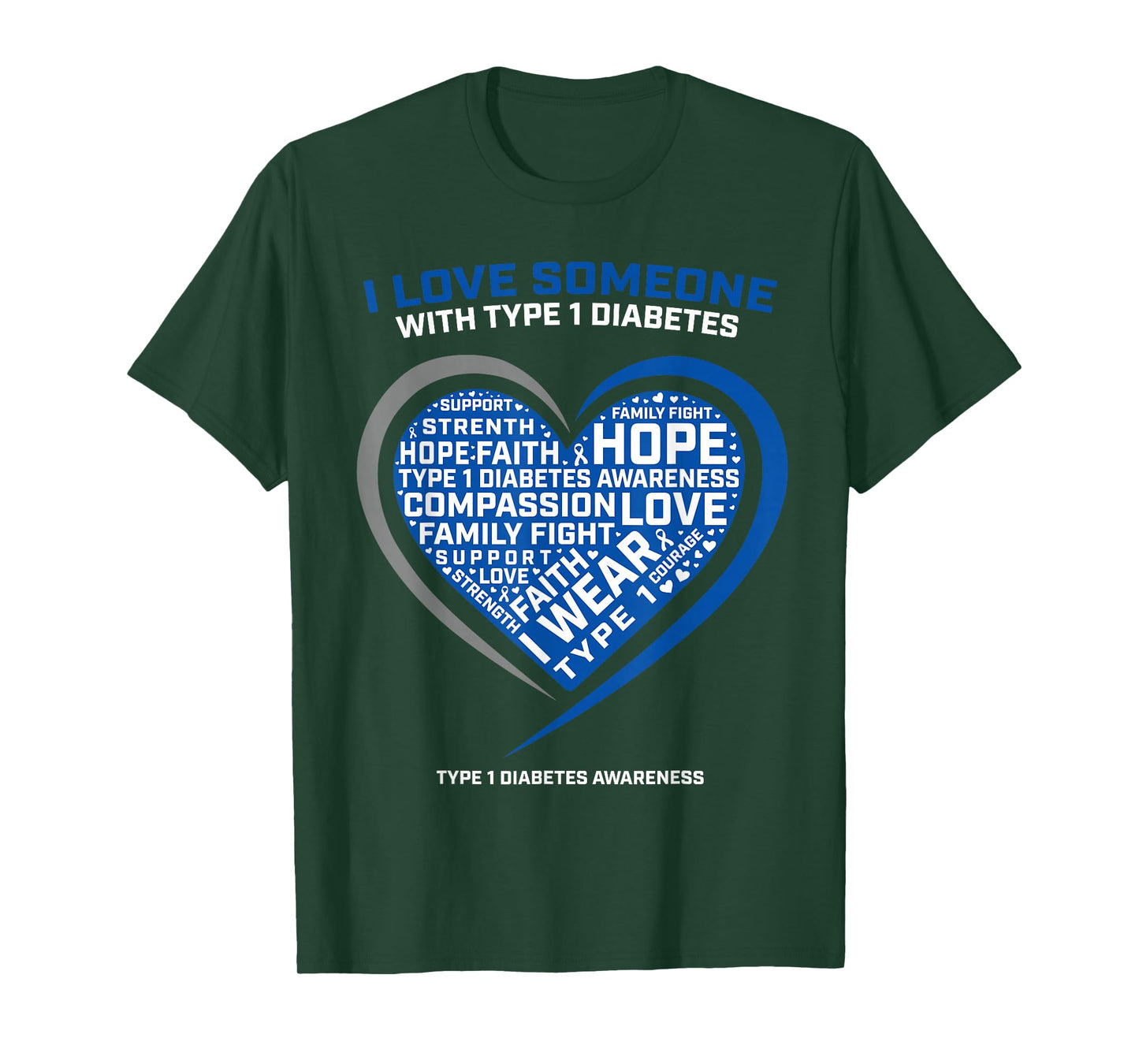 T1D Men Women Youth Kids Diabetic Type 1 Diabetes Awareness T-Shirt
