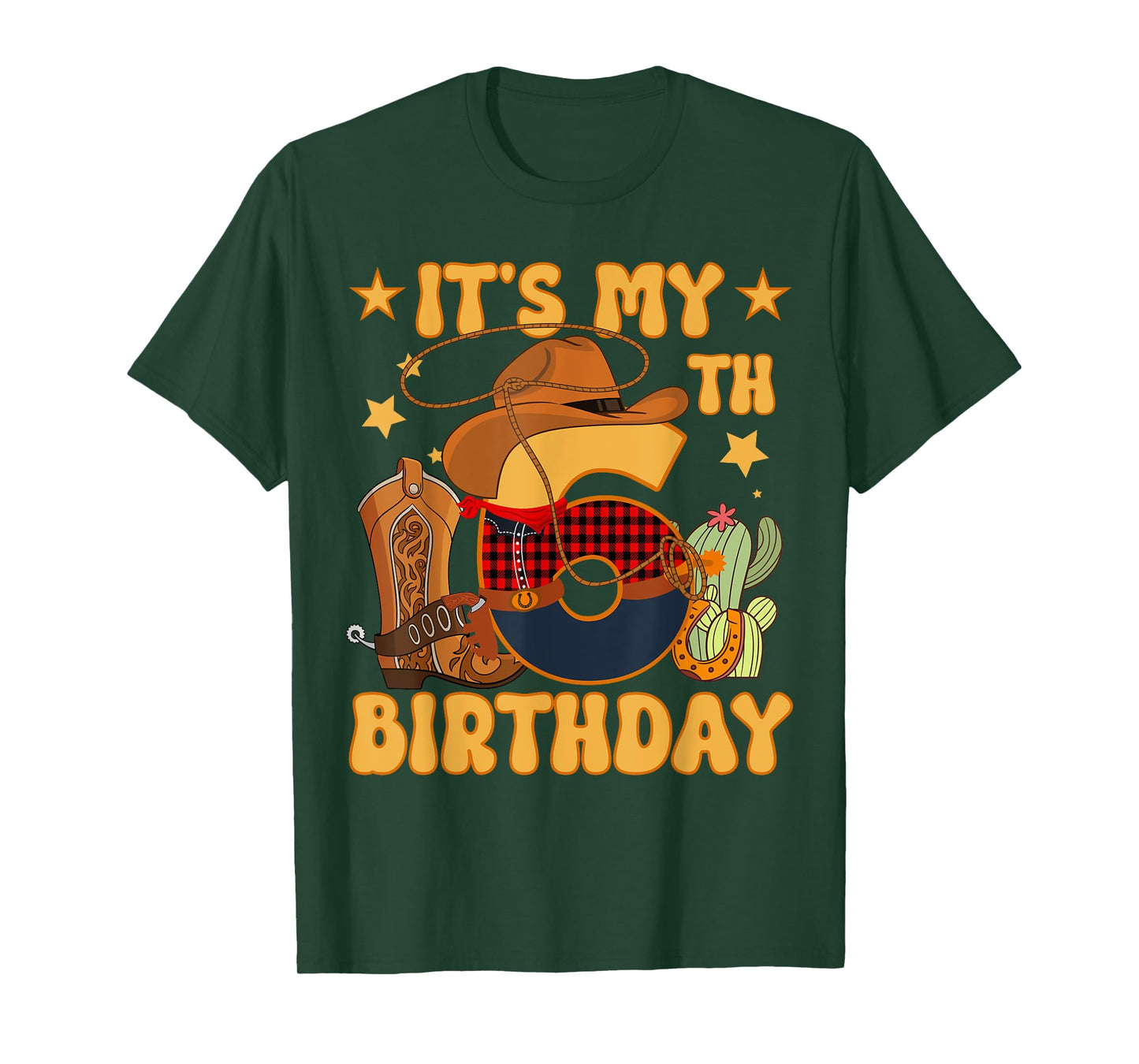 It's My 6th Birthday Cowboy Rodeo Horse 6 Year Old Bday Boy T-Shirt