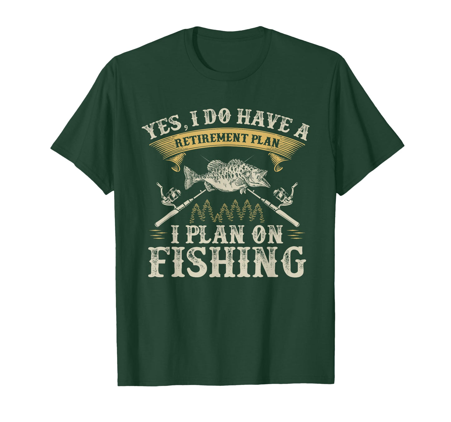 Funny Bass Fishing Retirement Graphic Women Men Fishermen T-Shirt