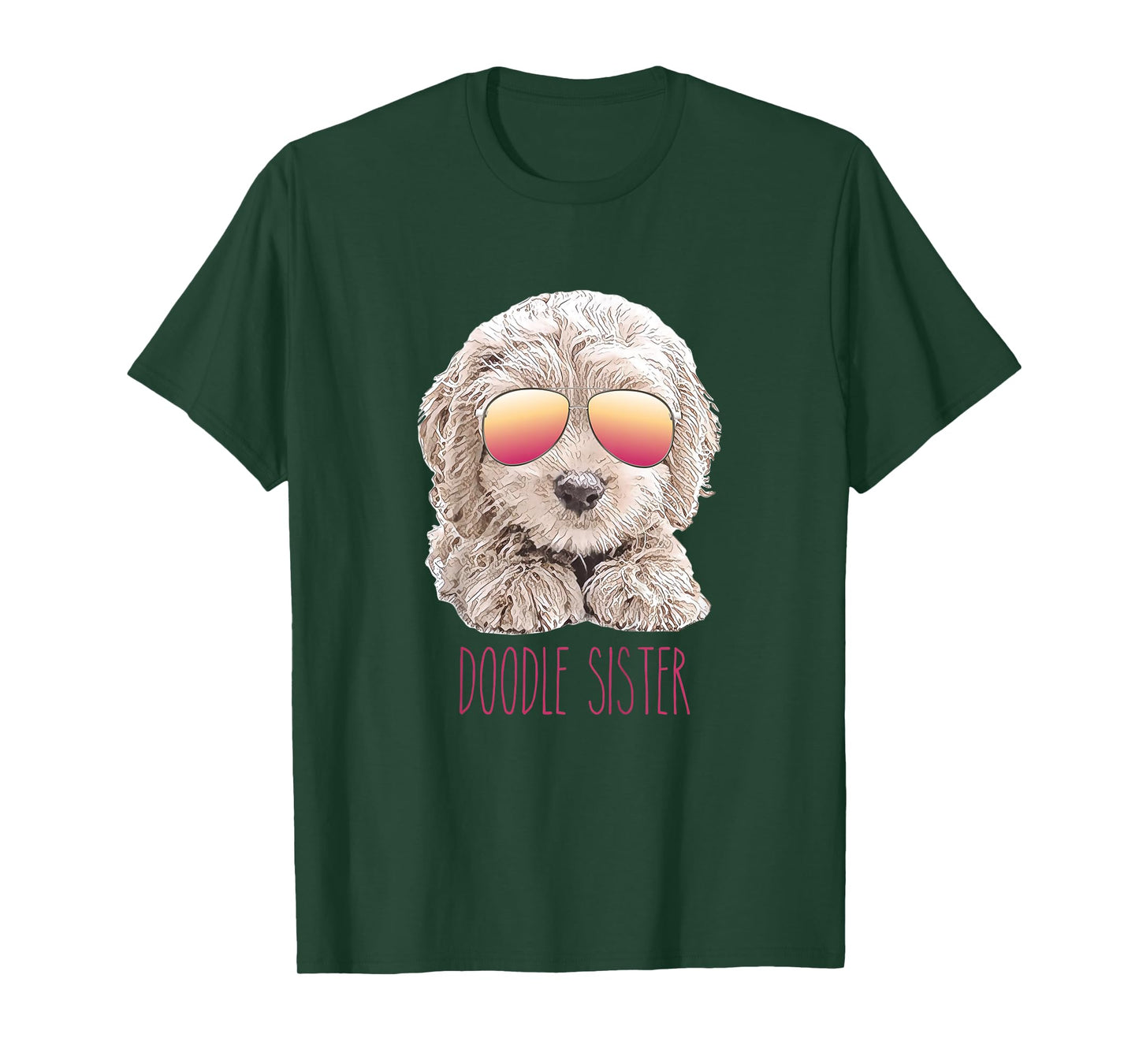 Kids Girls Doodle Sister, Valentine's Day Gift for Girl, Cute Dog T-Shirt