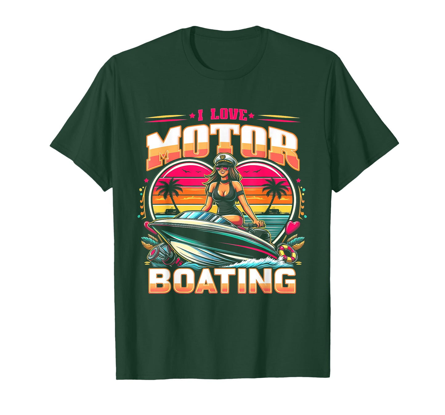 I Love Motor Boating Funny Boat Captain Funny Boater Life T-Shirt